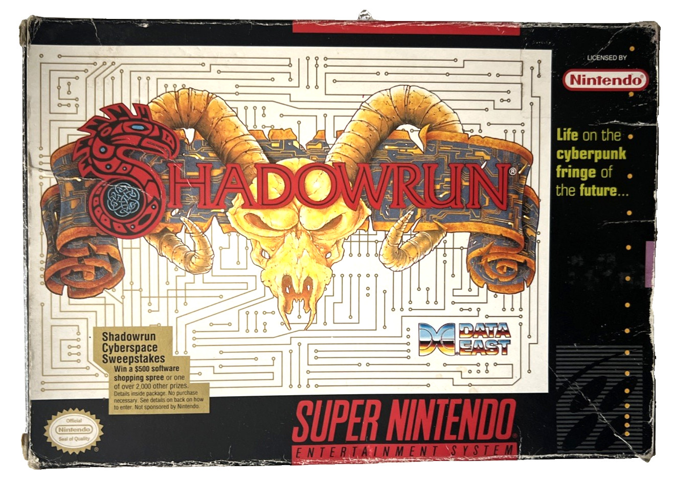 Shadowrun Super Nintendo SNES Item Box Only No Manual Authentic Tested