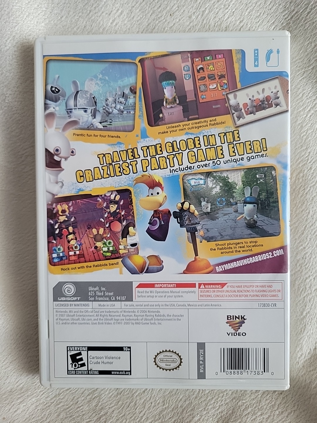 Rayman Raving Rabbids 2 & Rabbids Go Home – Lot Of 2 Nintendo Wii Games