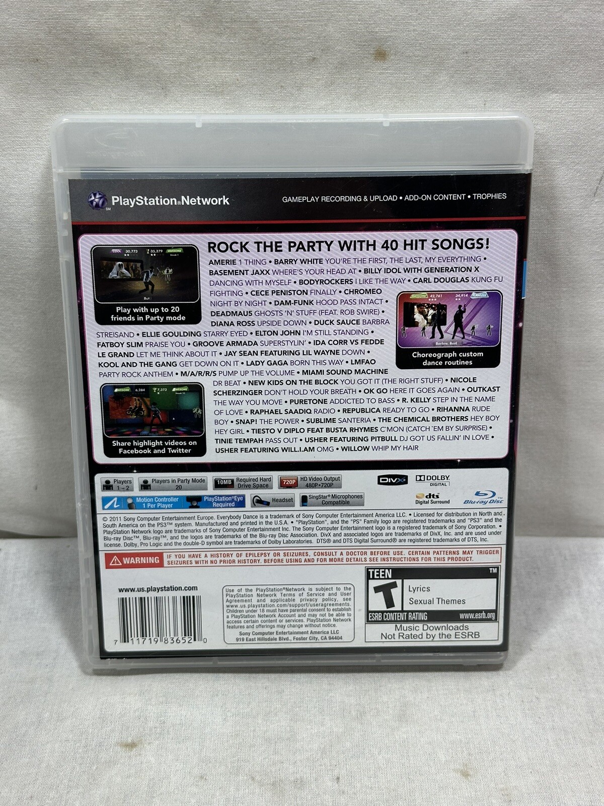Everybody Dance (Sony PlayStation 3, 2011) Complete and Tested