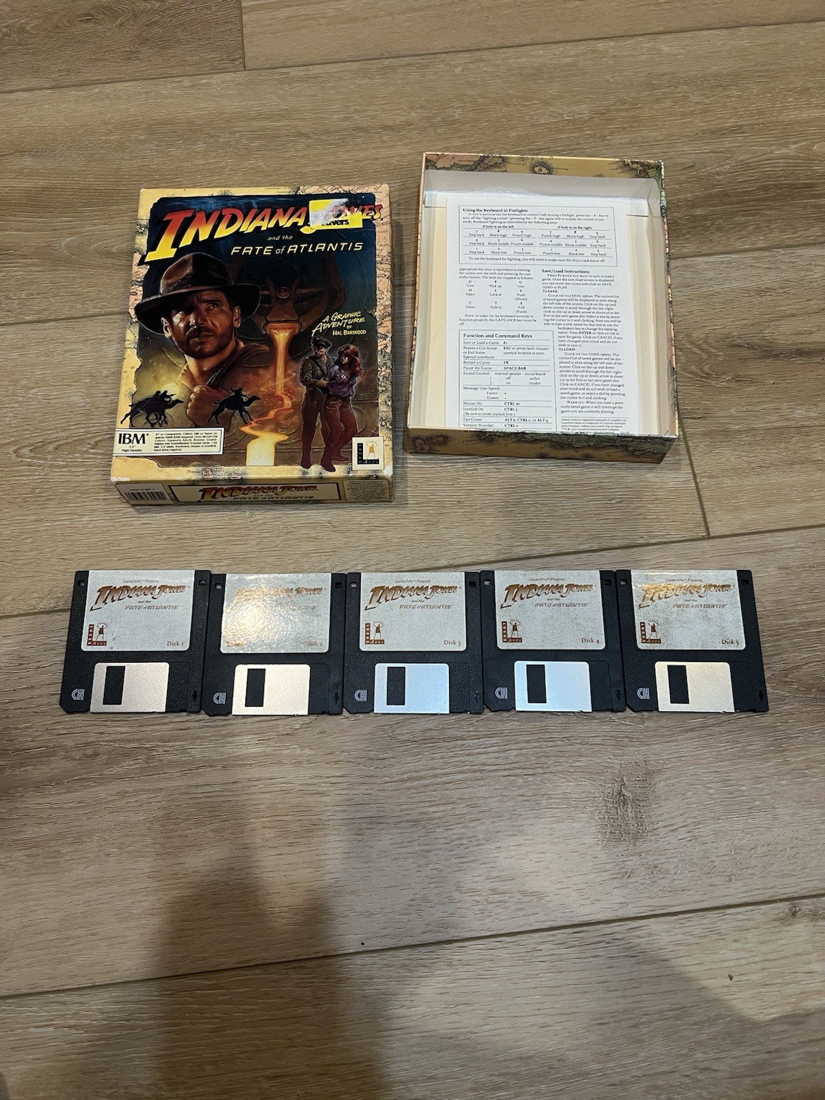 Indiana Jones and the Fate of Atlantis Big Box PC 3.5″ Very Good w/ Ref Card