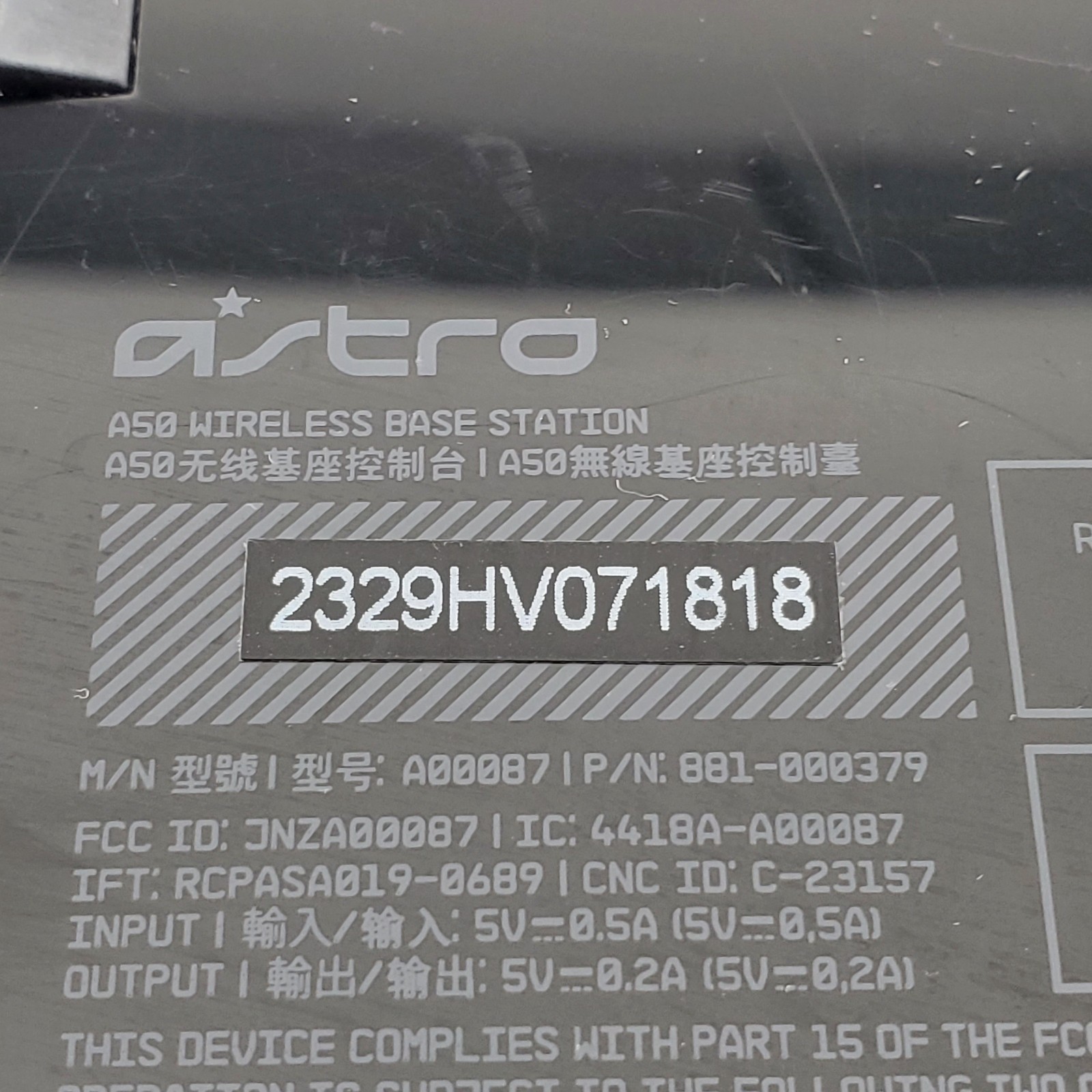 Astro A50 Wireless Base Station Only A00087 For Astro A50 Headset PlayStation