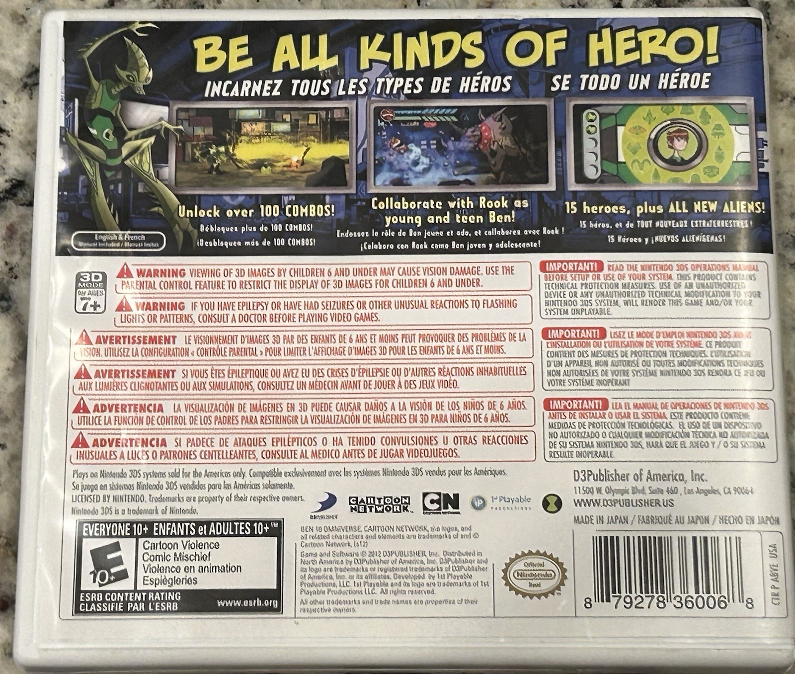 Ben 10 Omniverse – Complete in Box + Manual CIB – Nintendo 3DS – Cartoon Network