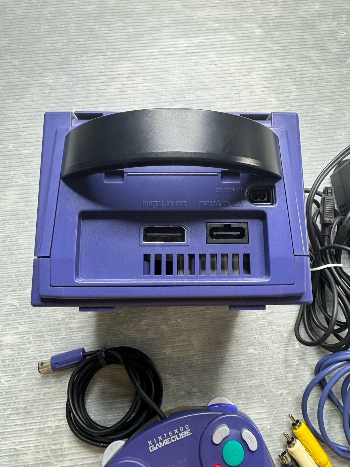 NINTENDO GAMECUBE CONSOLE DOL-001 Indigo power cord A/V cable METROID PRIME 1& 2