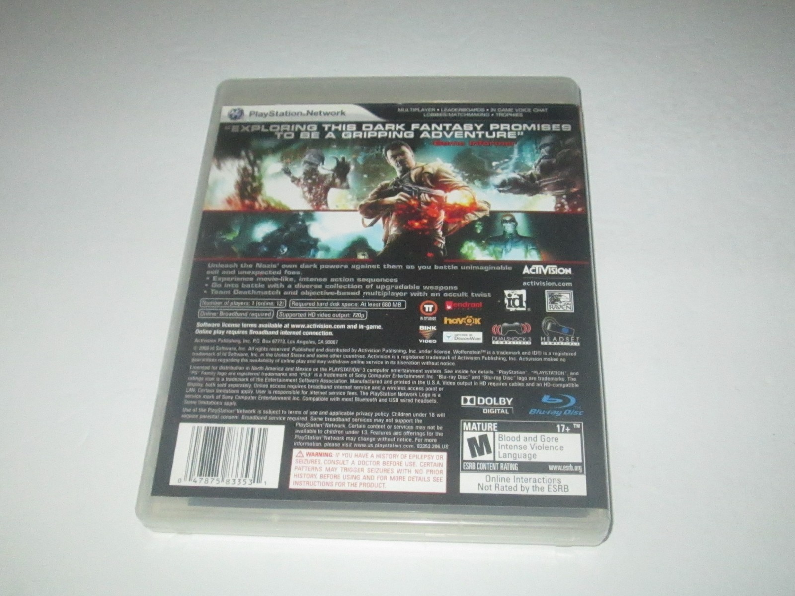 Wolfenstein Sony PlayStation 3 2009 PS3