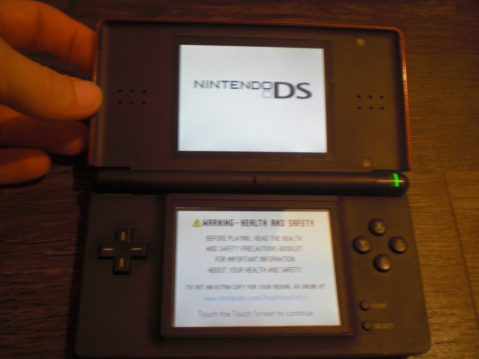 Nintendo DS Lite Red Onyx Black Console System + Charger Plays DS GBA HINGE READ