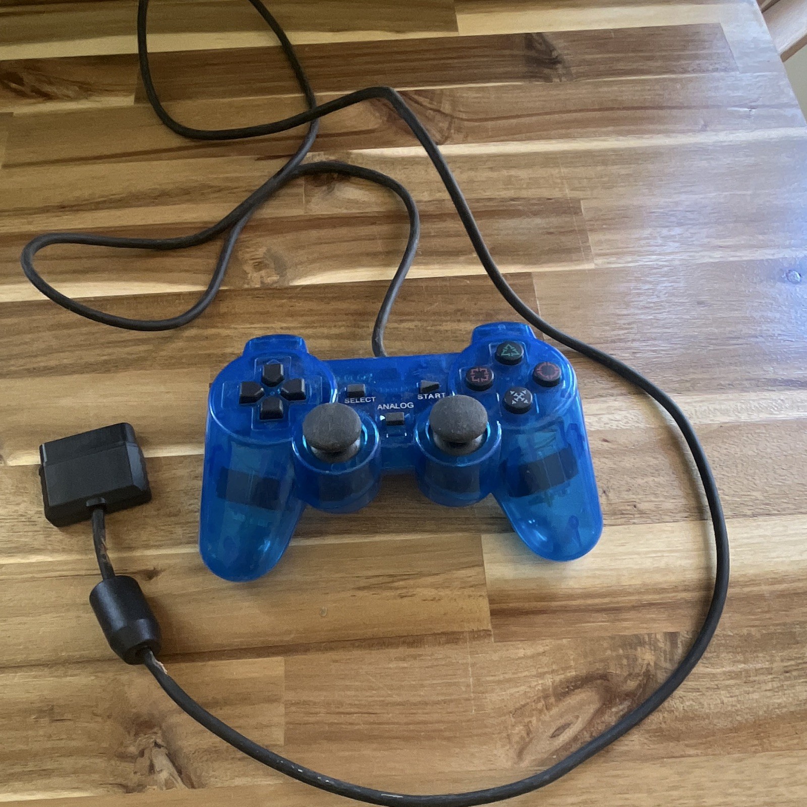 Blue Transparent Wired Analog Controller for Sony PlayStation 1/2 PS1 PS2 5-9ft