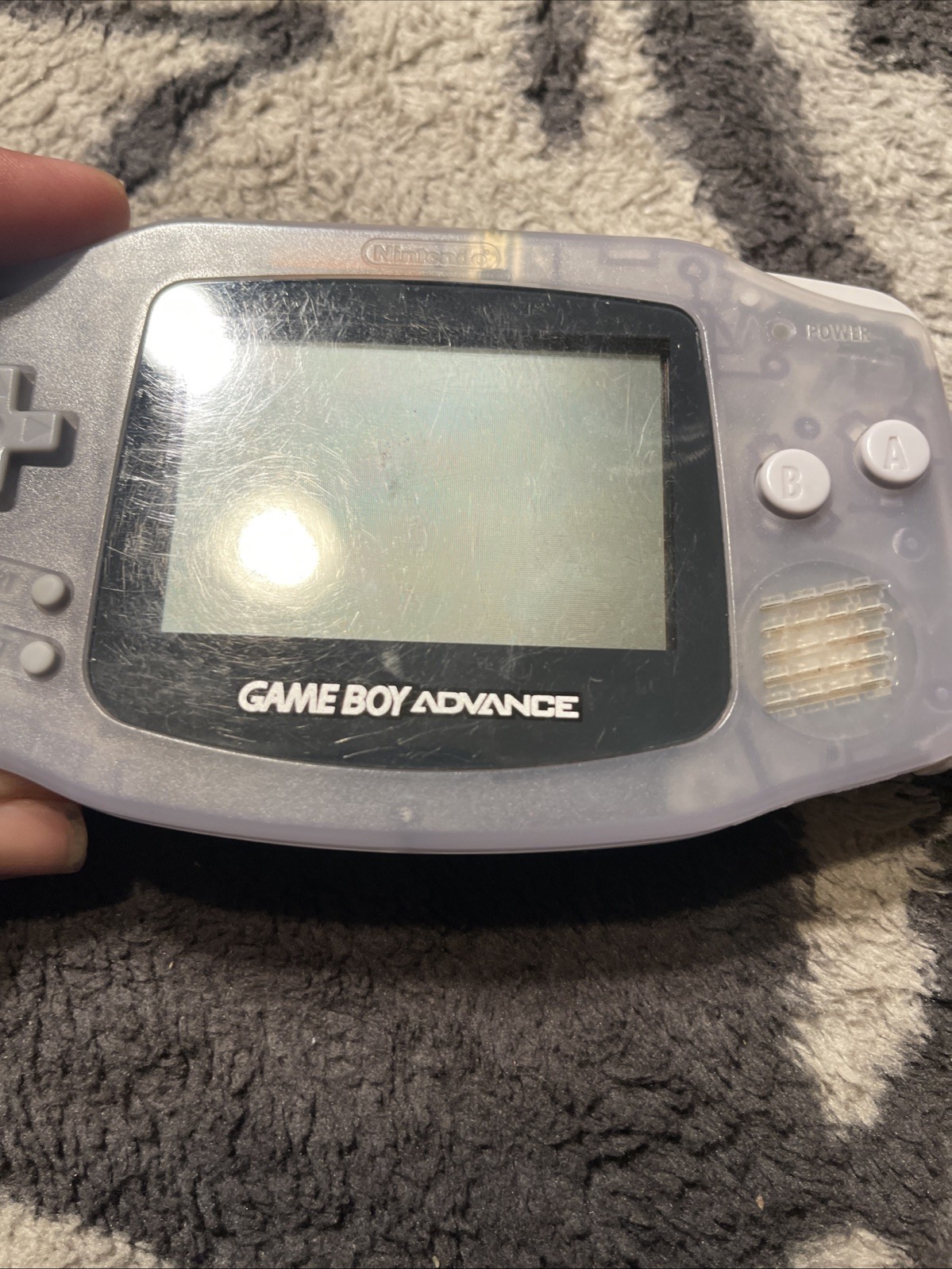 Nintendo Game Boy Advance GBA with 1 game tested and working Clear glacier