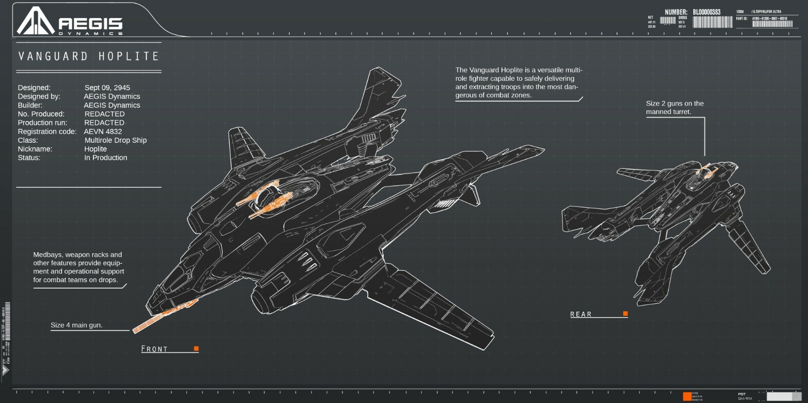Star Citizen – AEGIS VANGUARD HOPLITE – UPGRADE – (CCU)