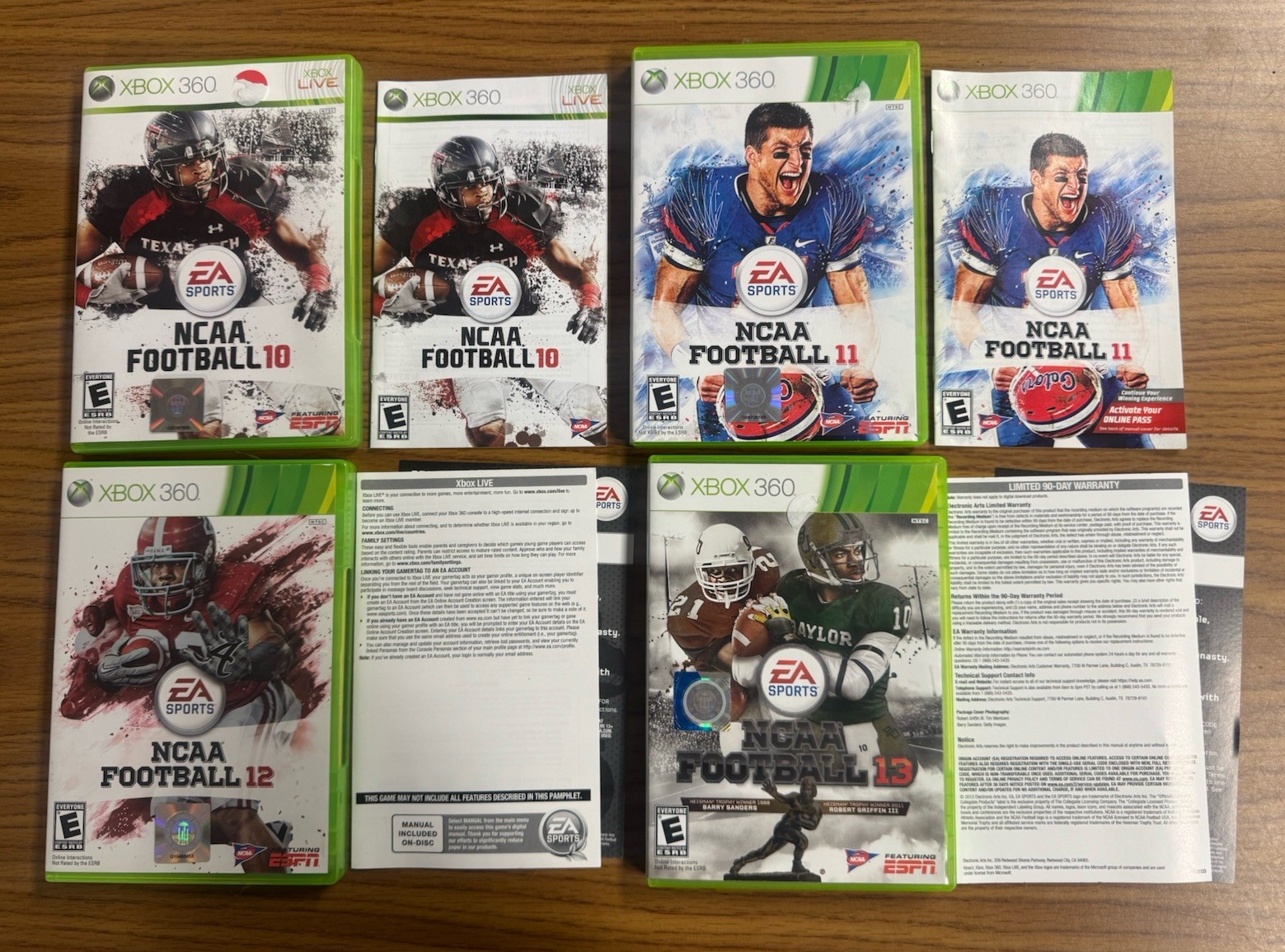 NCAA Football 10 11 12 13 (Microsoft Xbox 360, 2012) CIB Complete w/ Inserts