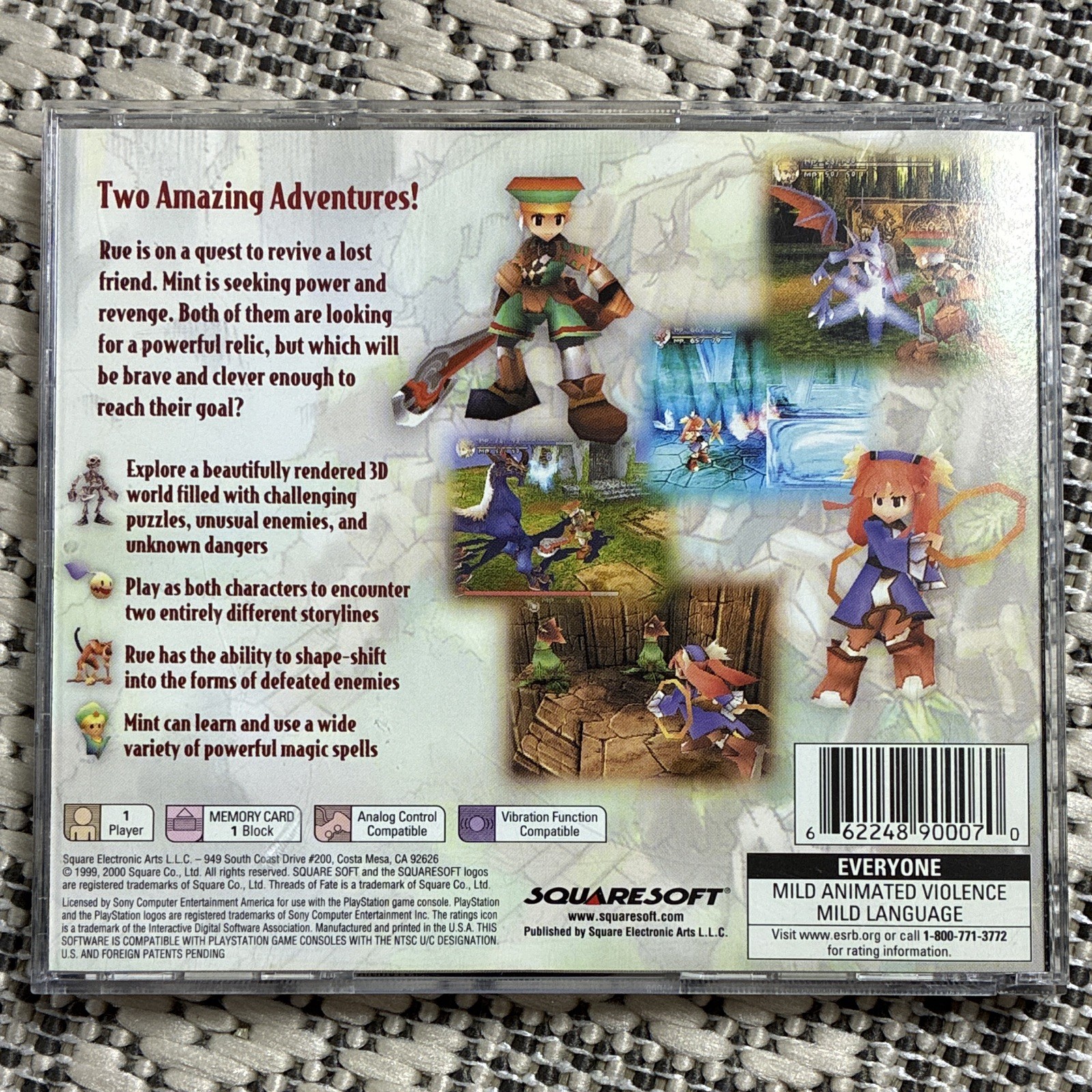 Squaresoft Threads of Fate PlayStation 1 RPG Manual Included NTSC-U/C E 2000