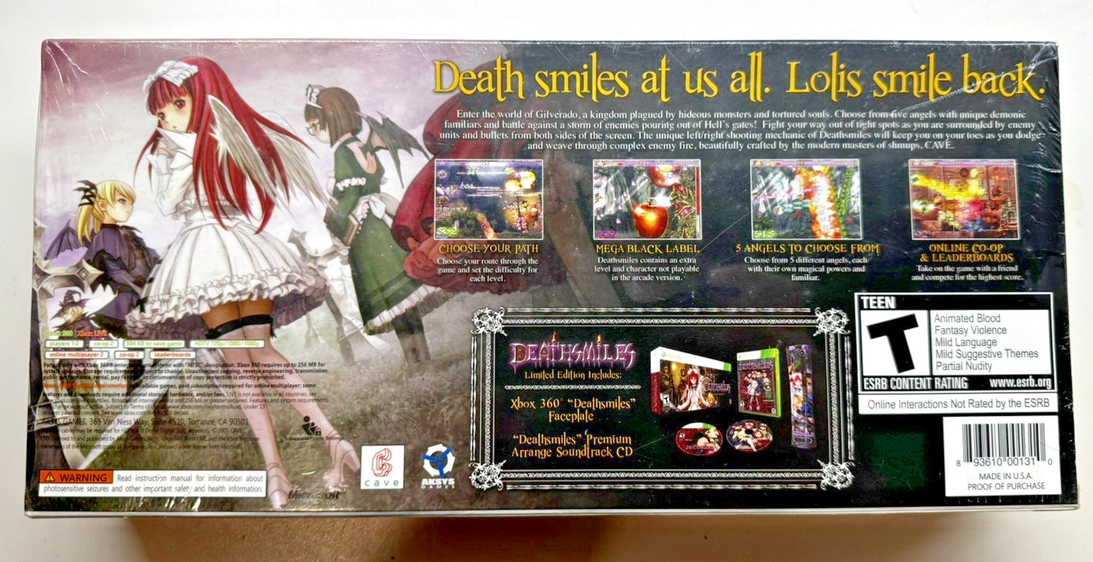 Deathsmiles Limited Edition Xbox 360 Shmup