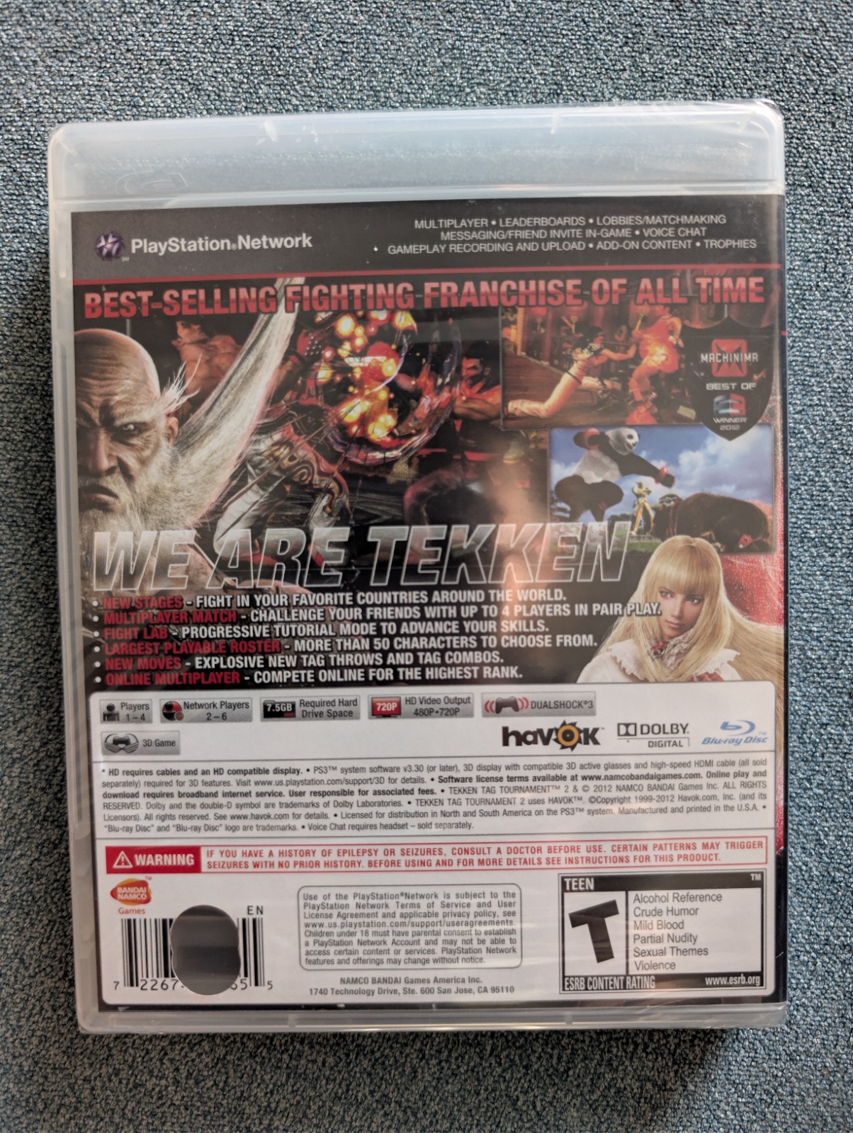 Tekken Tag Tournament 2 for PlayStation 3 (PS3) USA/Canada UPC hole punched NEW!