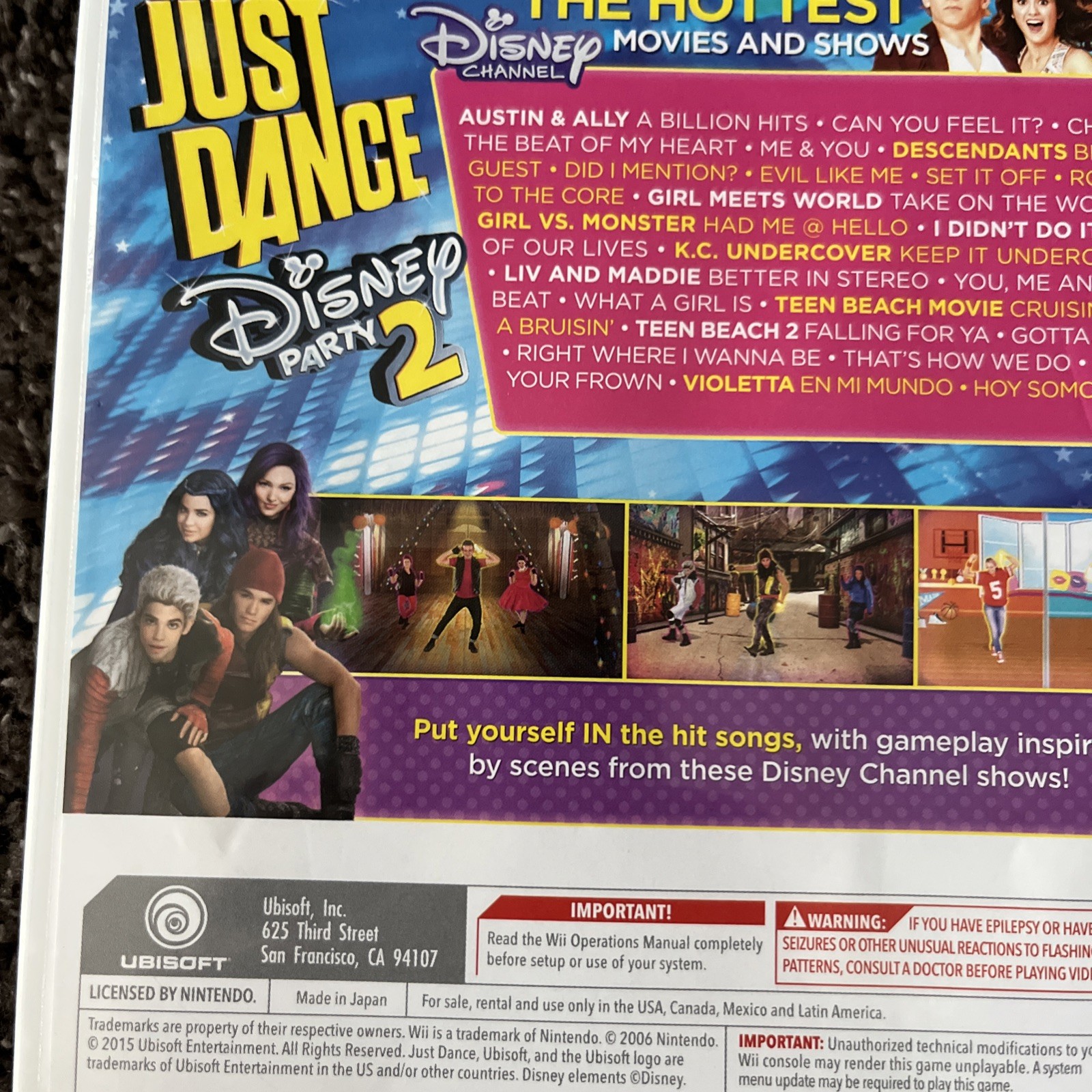 Just Dance: Disney Party 2 (Nintendo Wii, 2015) Complete Tested & Working