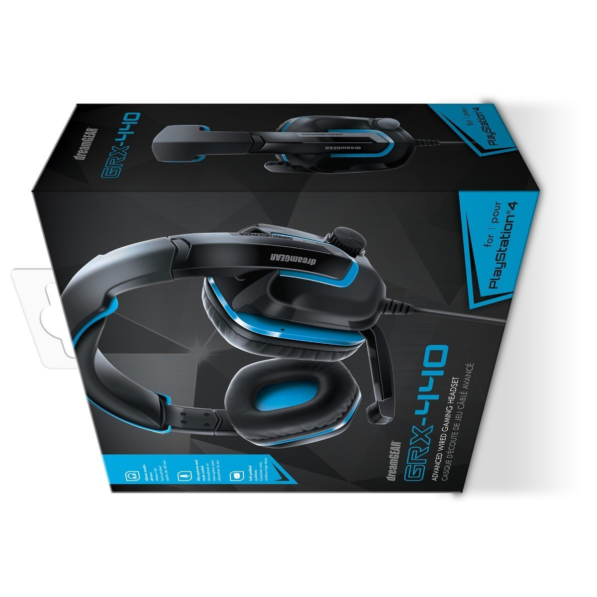 dreamGEAR GRX-440 Gaming Headphones Blue Black with Mic Wired