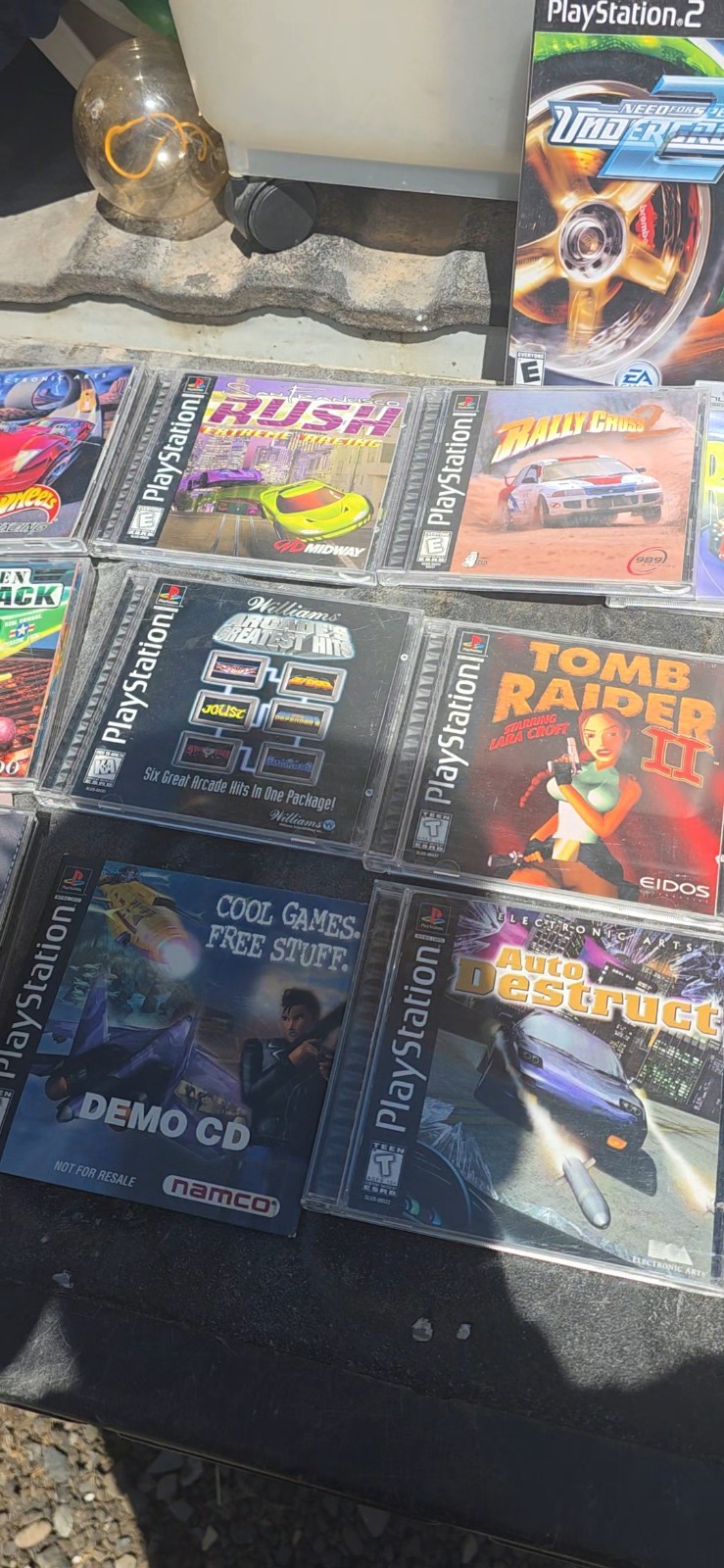 PlayStation Mixed Lot PS1/PS2 Games w/ Cases & Mega Memory Card EA Eidos