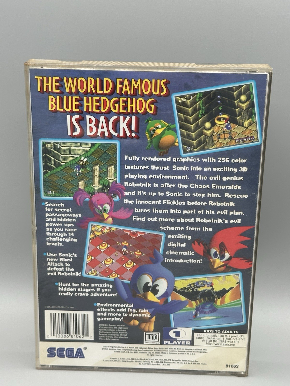 Sega Saturn Sonic 3D Blast 1996 Tested Reg Card Included Video Game