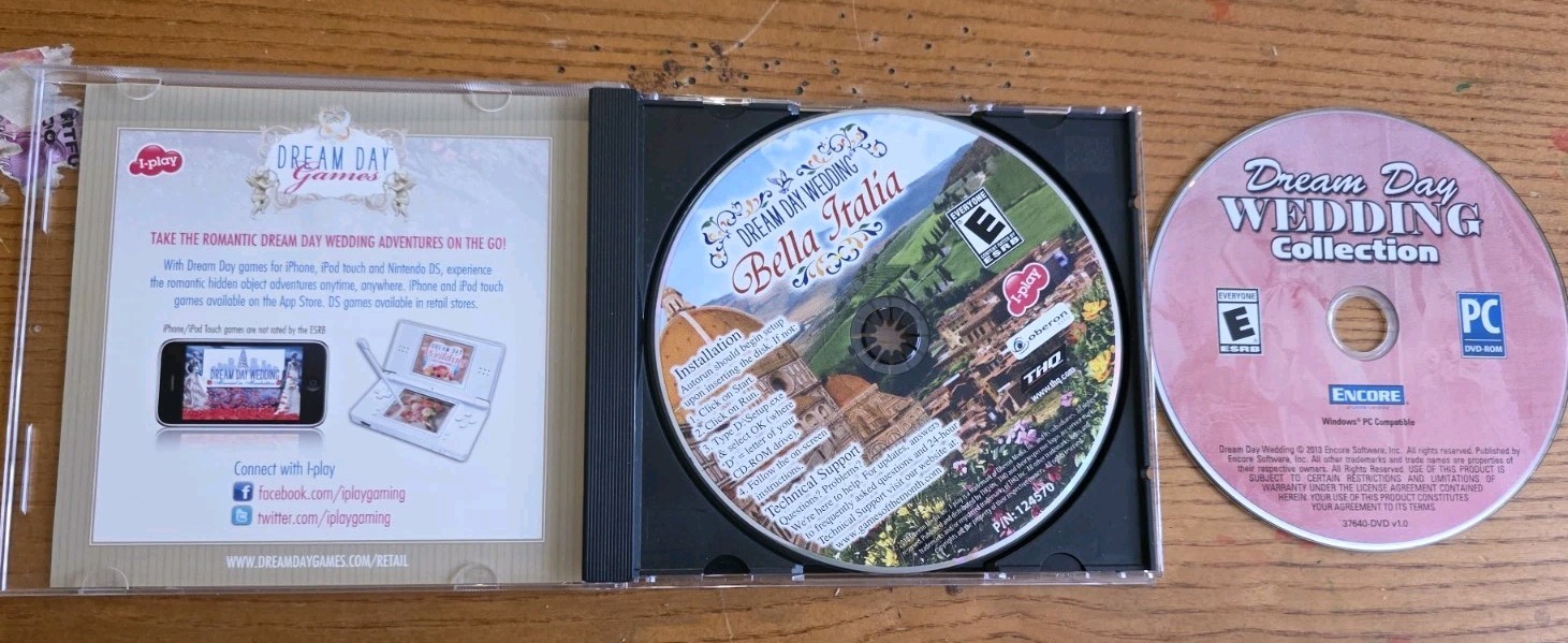 2010 Dream Day Wedding Bella Italia, Viva Las Vegas, THQ, i-play PC Two Game Lot