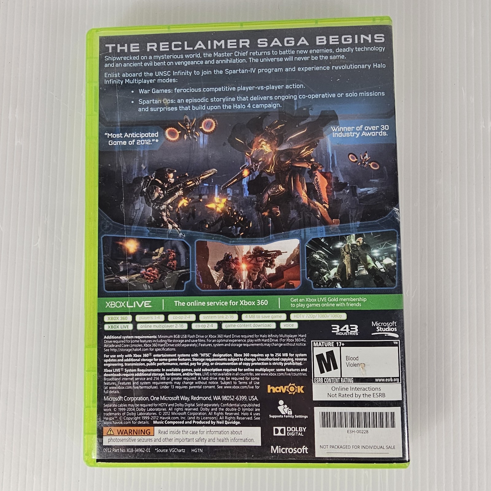 New Halo 4 Xbox 360 Video Game NEW SEALED