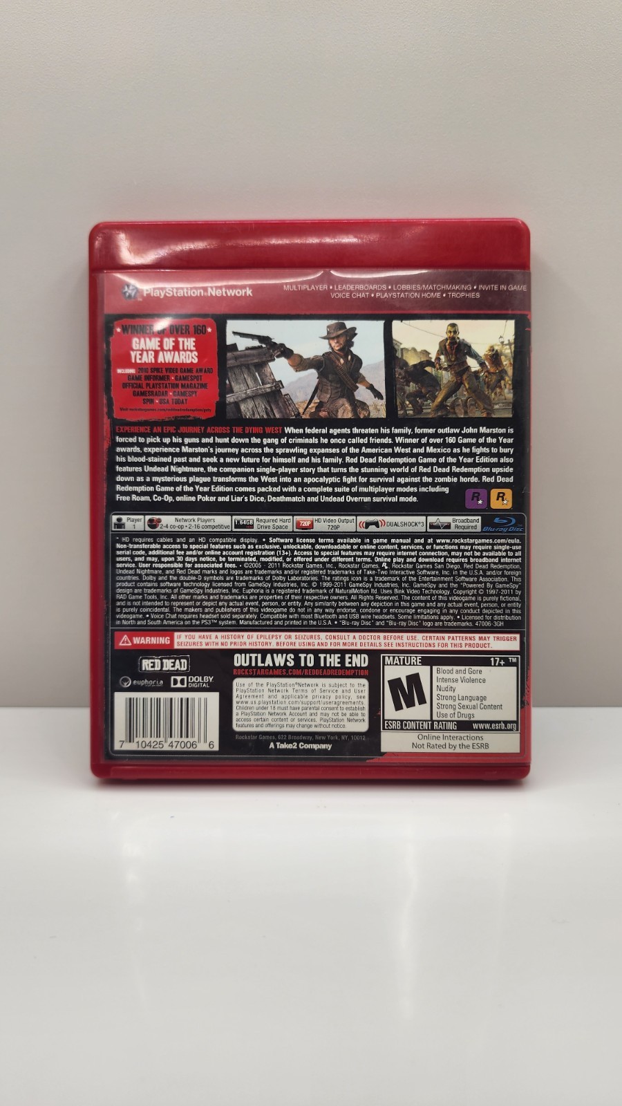 Red Dead Redemption PS3 Game of the Year Edition GH – Map And Manual Included