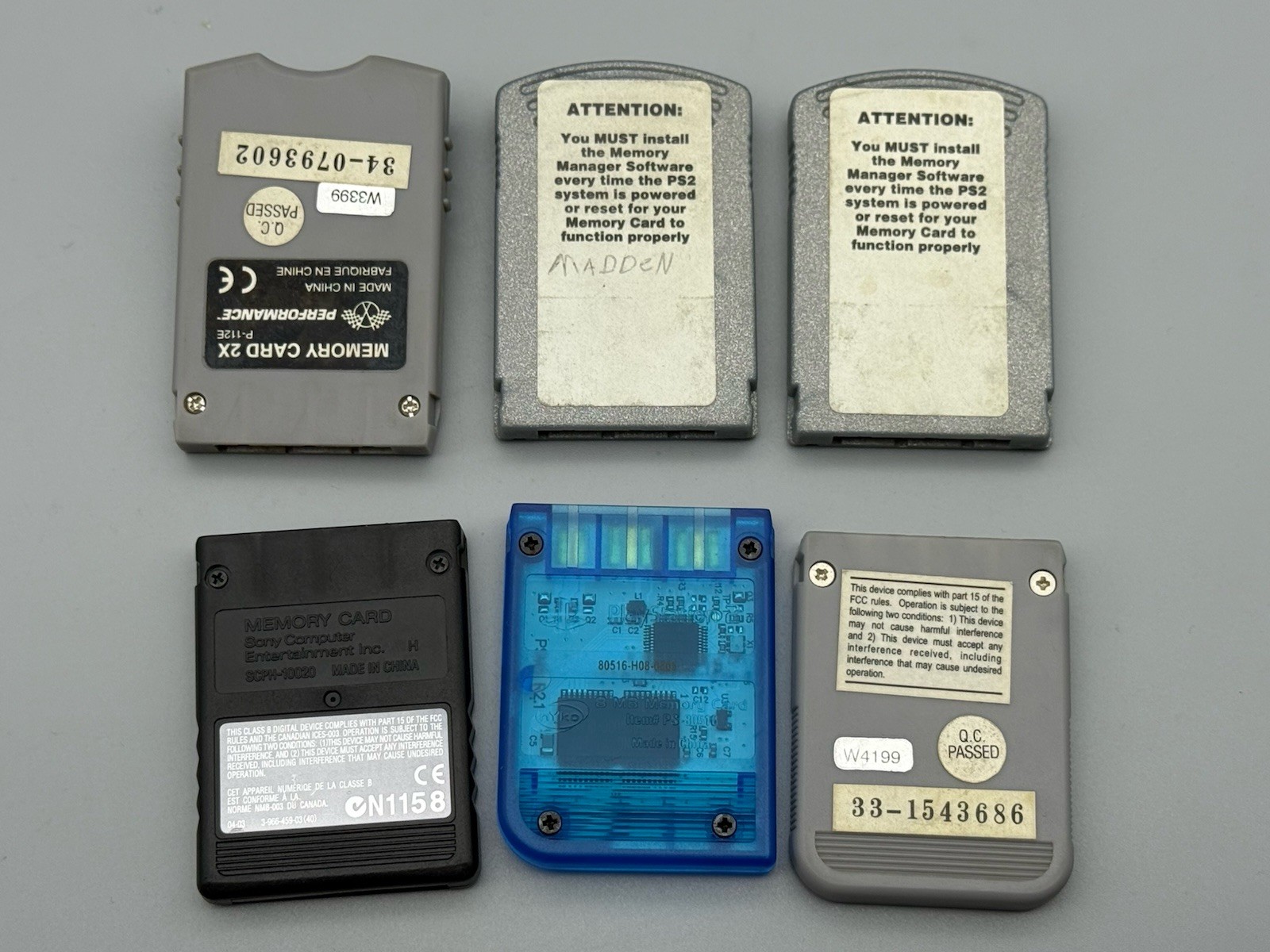 x6 Sony PlayStation 2 8MB Memory Card Lot PS2 Genuine MagicGate *Untested*