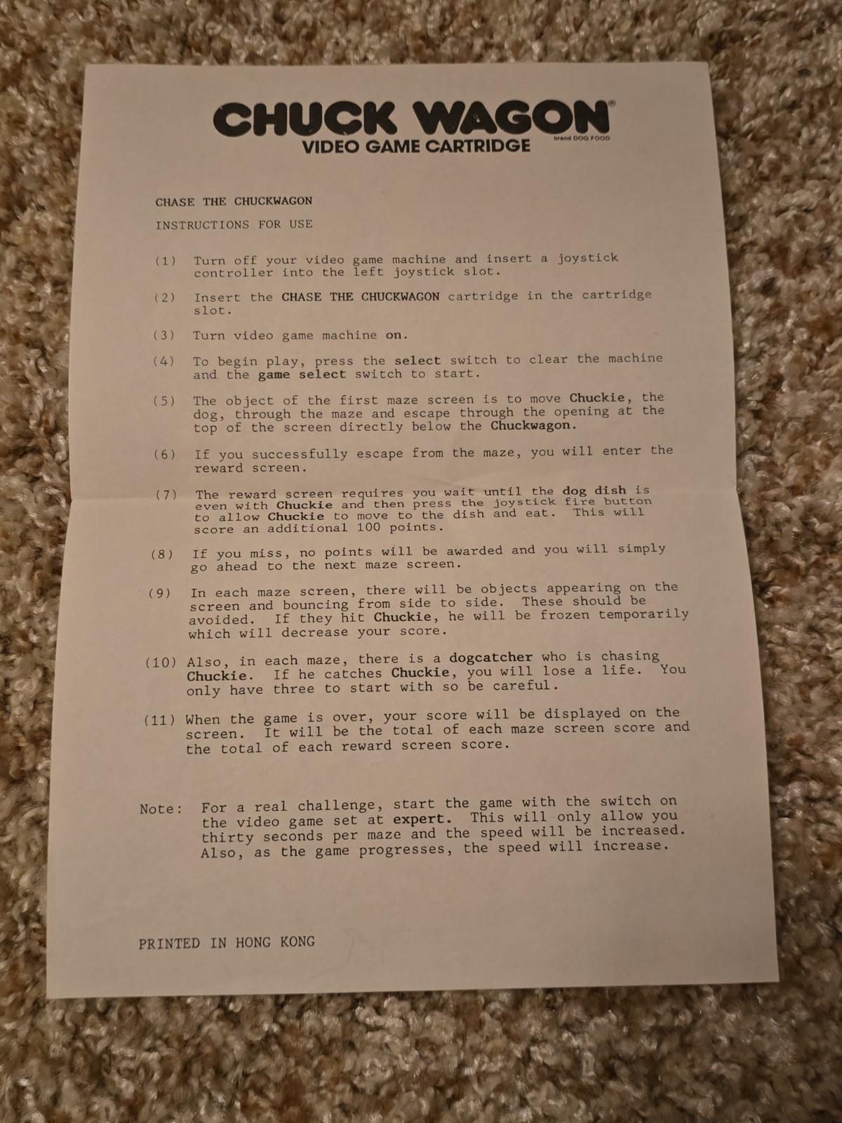Chase the Chuck Wagon Atari 2600 VCS Purina SPECTRAVISION MAIL ORDER + Manual