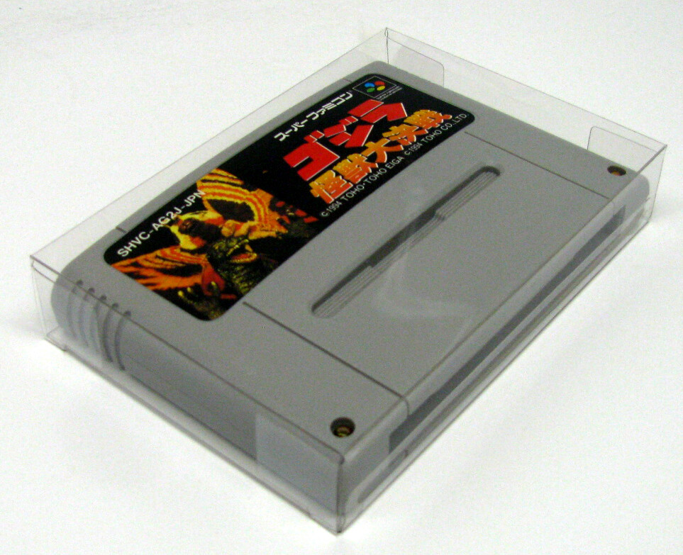 10X NINTENDO SUPER FAMICOM GAME CARTRIDGE – CLEAR PROTECTIVE BOX PROTECTORS
