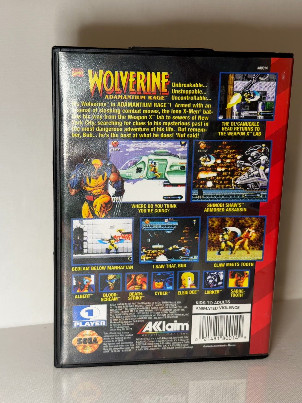Wolverine: Adamantium Rage Sega Genesis 1994 CIB Cartridge Box Manual