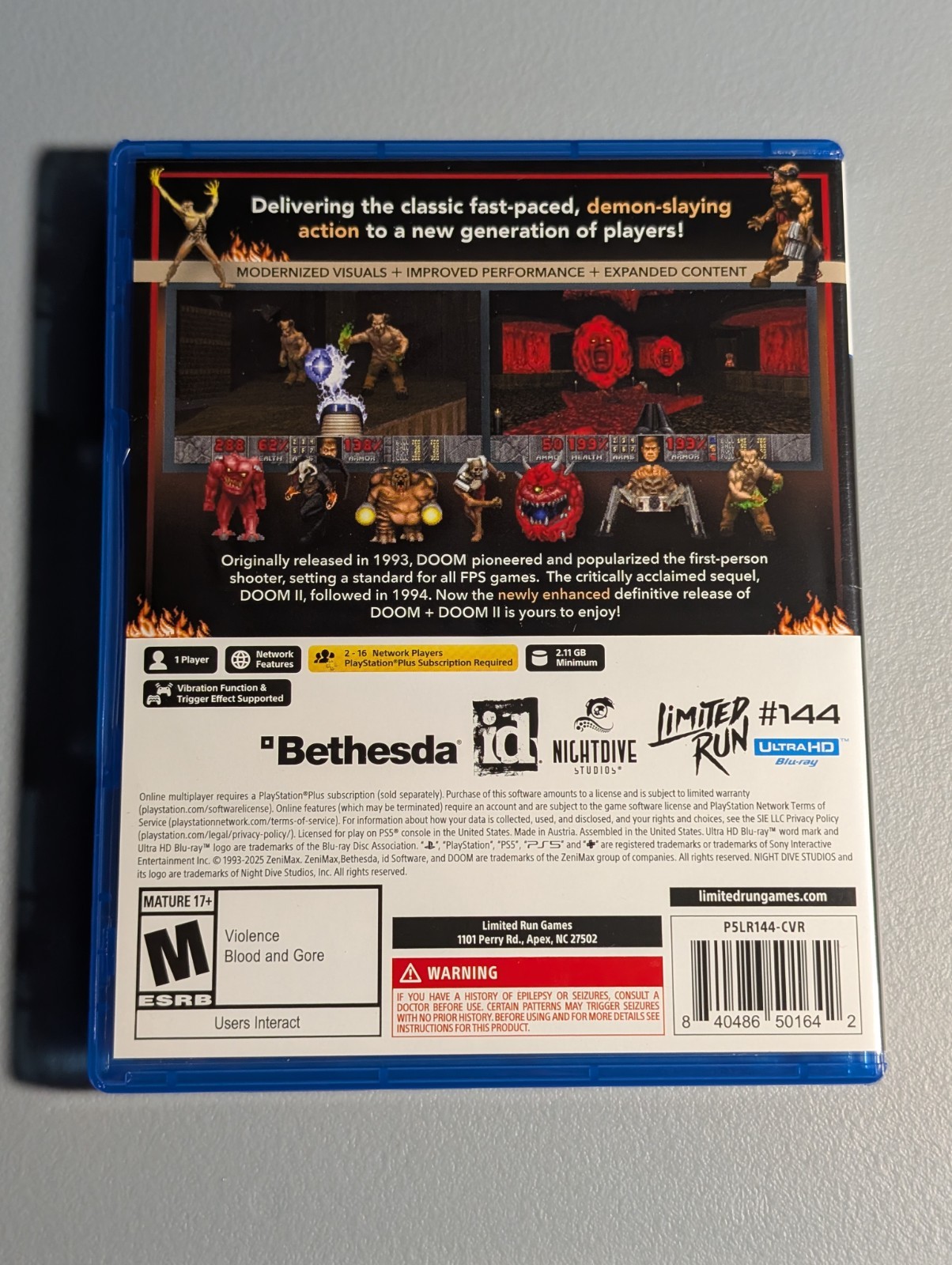 Doom and Doom II (Sony PlayStation 5 PS5) Tested & Working – Doom 1 + 2