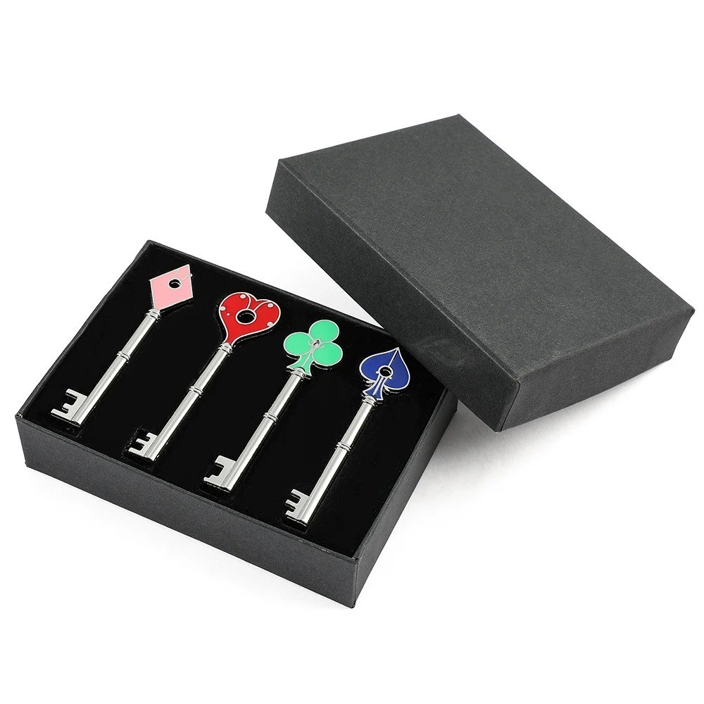 Resident Evil 2 Collectible Keys Set Heart Diamond Spade Club Replica Props