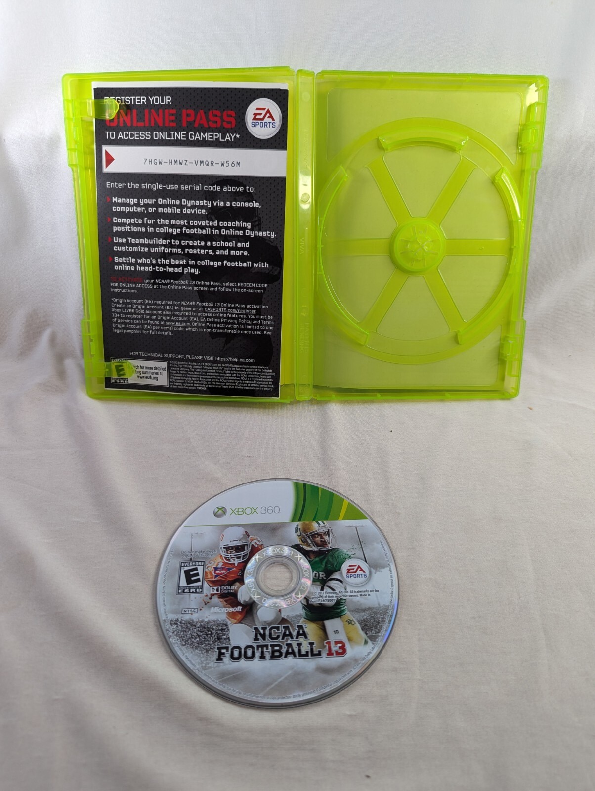 NCAA Football 13 (Microsoft Xbox 360, 2012) Tested & Working- College Sports