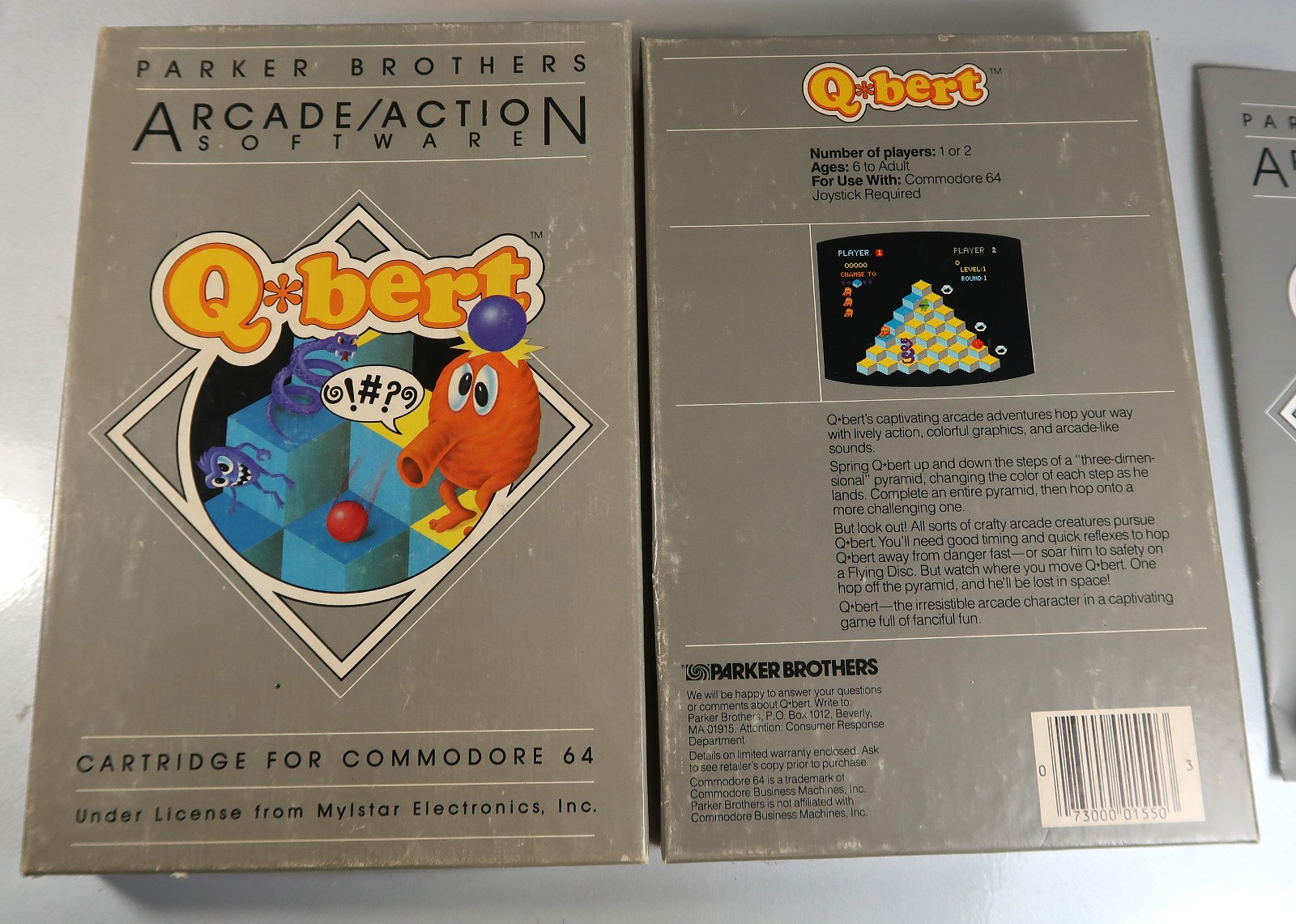 Commodore 64: Q*BERT Origonal Box, Manual and Cartridge – Tested & WORKS! qbert