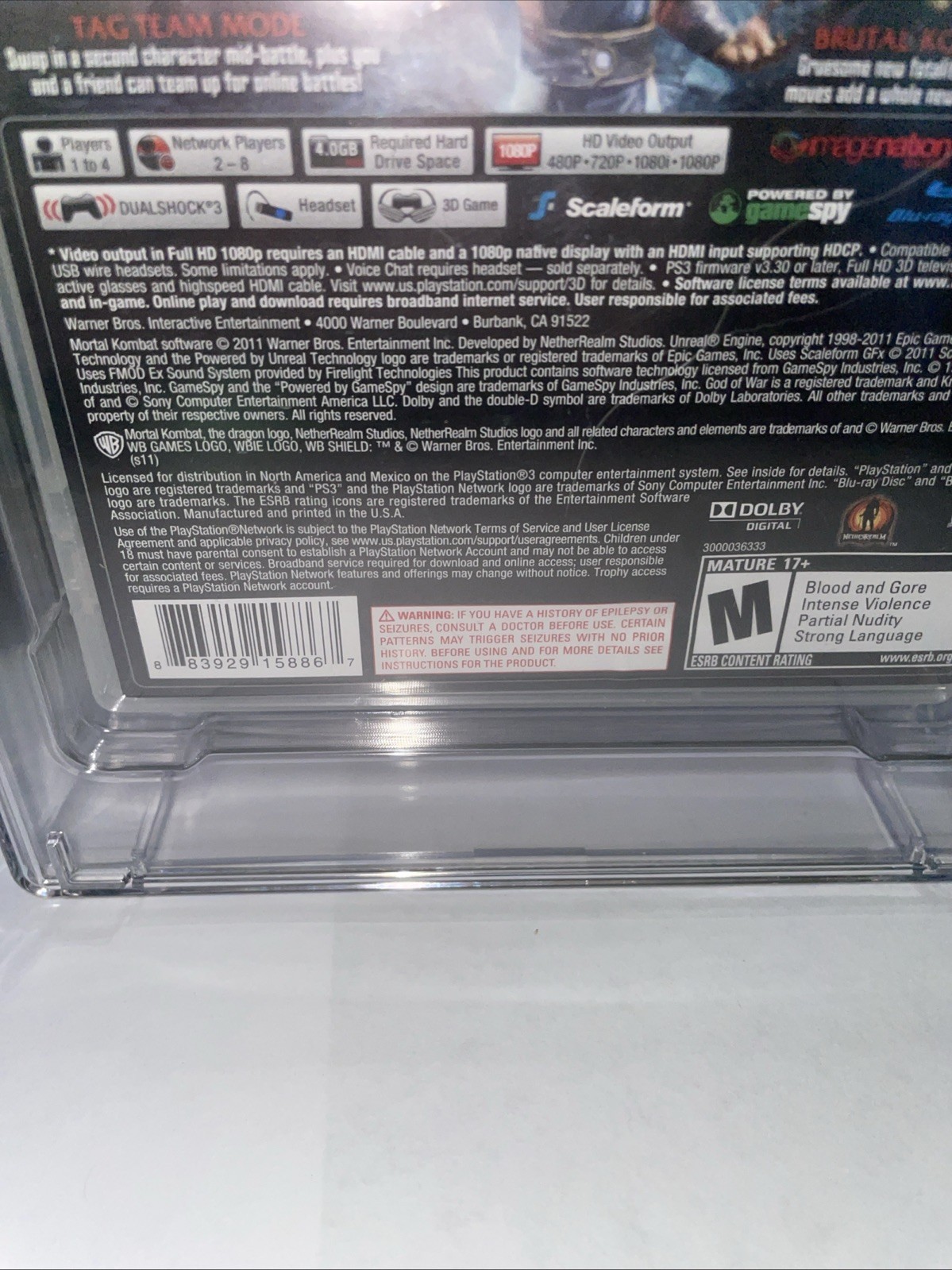 Mortal Kombat Komplete Edition PS3 CGC 9.4 Original Kratos Edition Graded