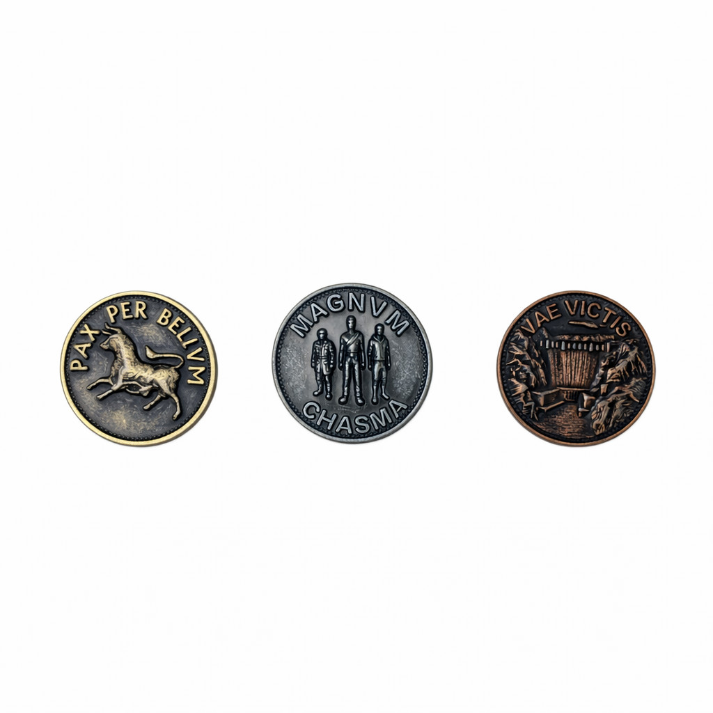 Fallout New Vegas Metal Caesars Legion Aureus and Denarius Coins w/ Custom Bag