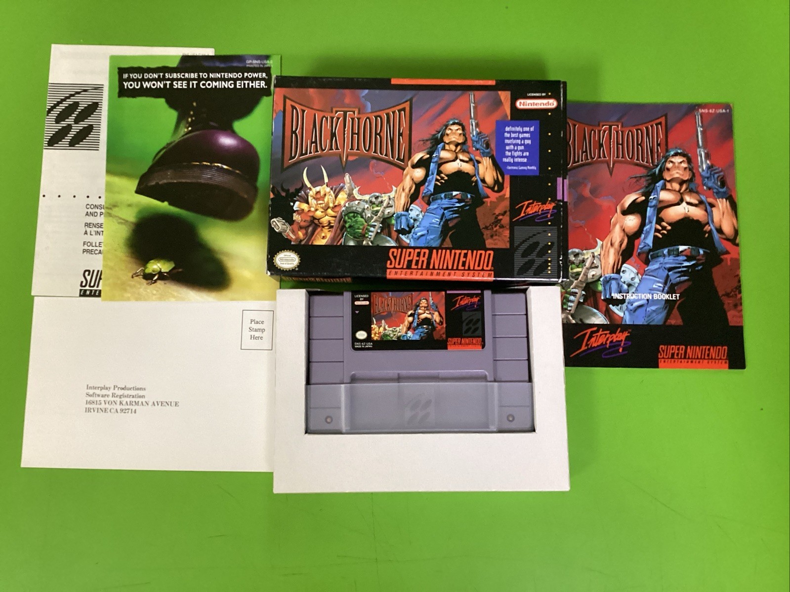 Blackthorne (SNES, 1994) CIB Manual Reg Card & Inserts Tested & Working