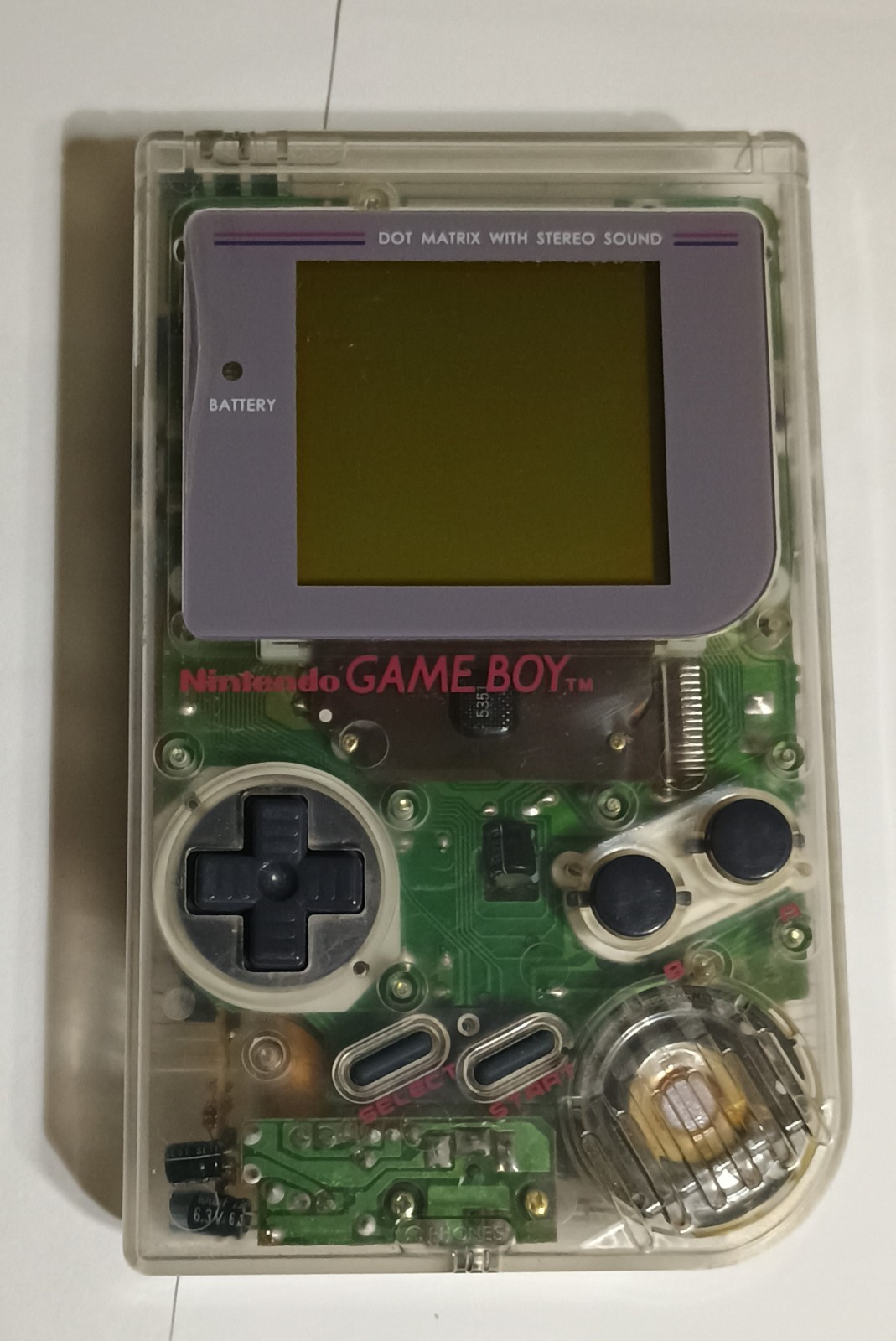 Nintendo Game Boy Clear Original DMG-01 Handheld System Tested Works