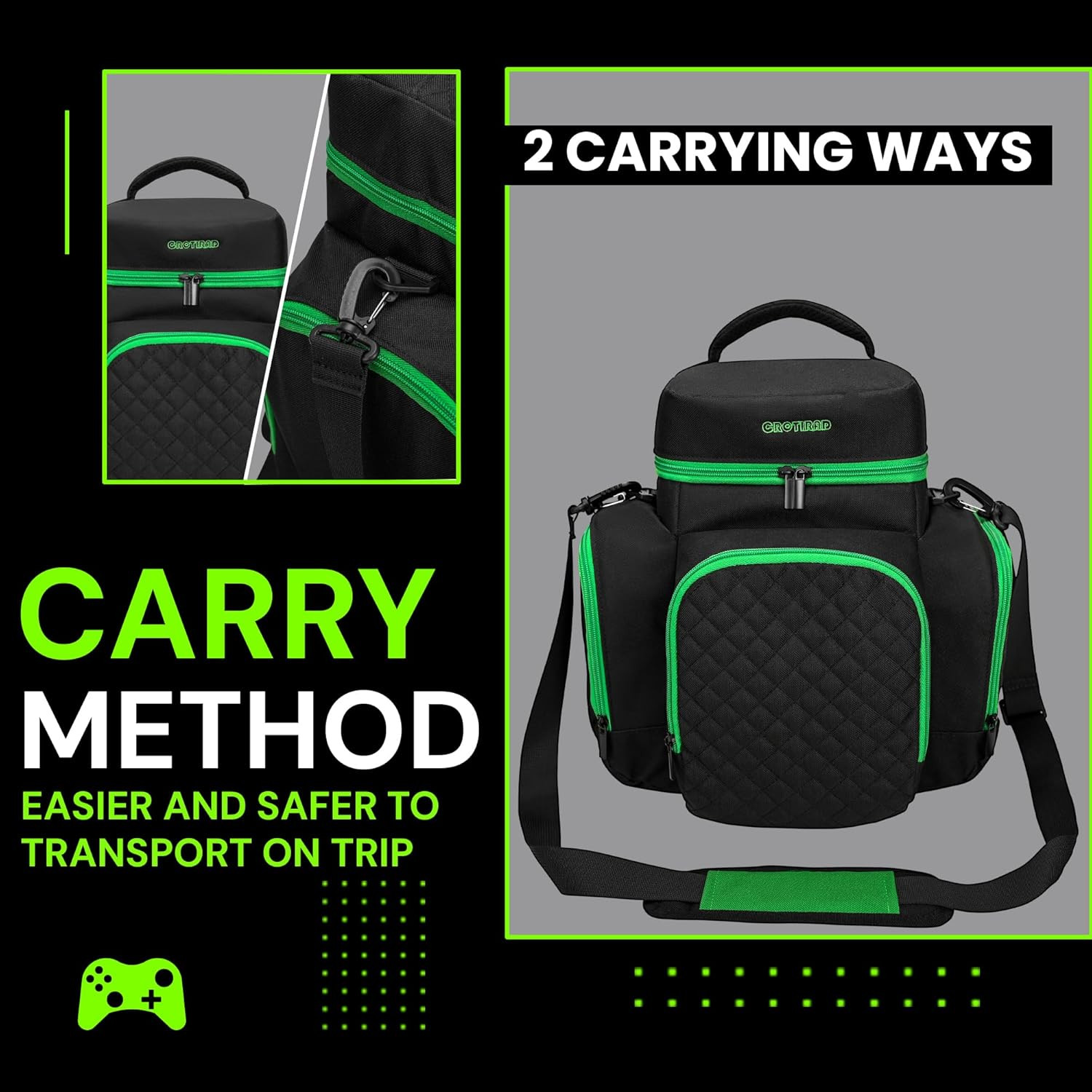 Carrying Case Compatible with Xbox Series X, Travel Bag with Multiple Storage Po