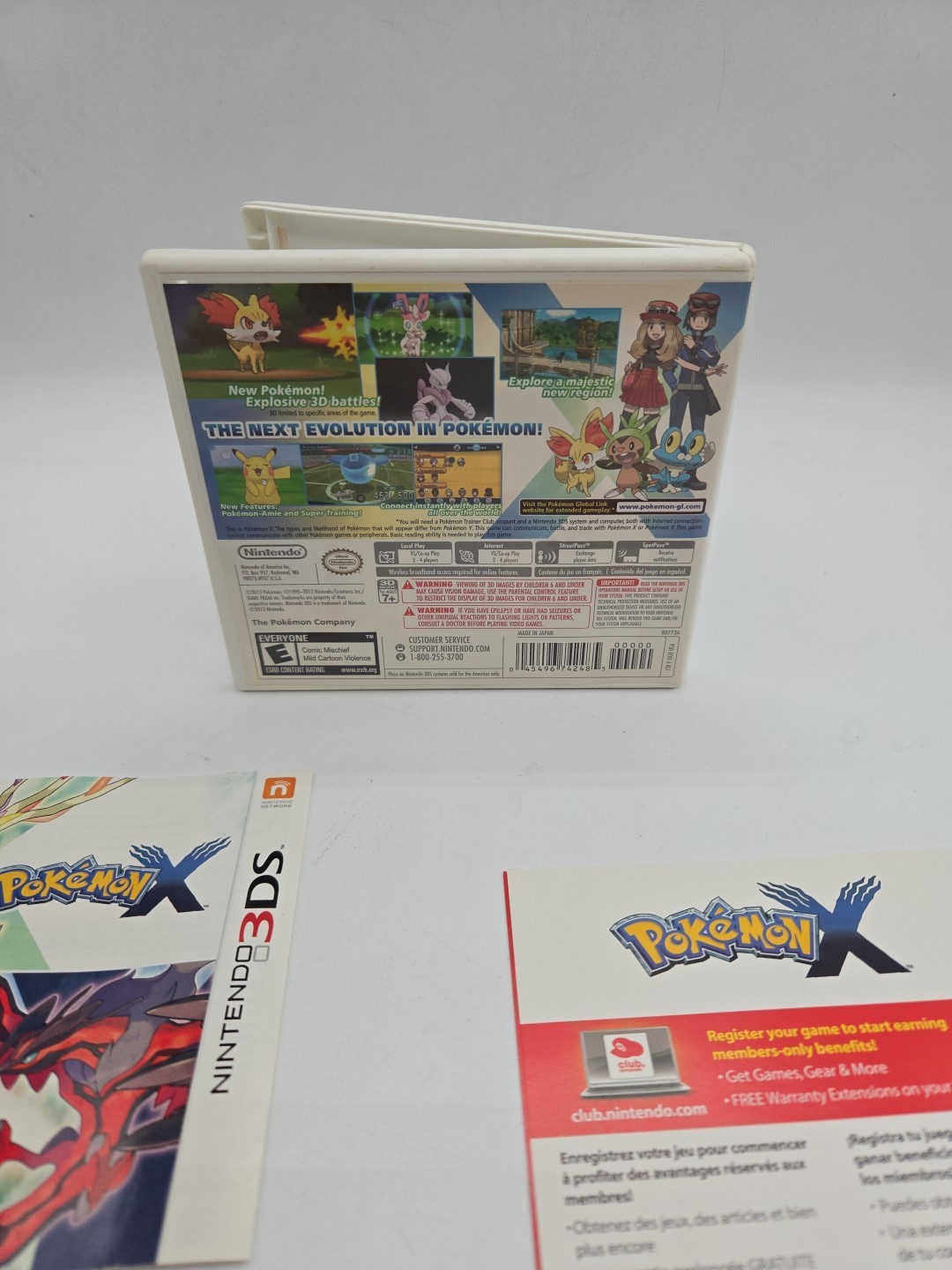 Pokemon x Version Complete In Box Nintendo 3DS 2013 Manual Inserts