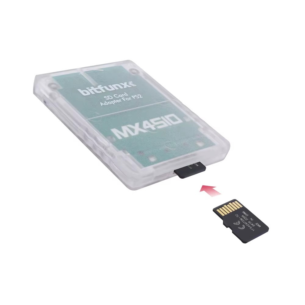 MX4SIO SIO2SD SD Card Adapter for PS2 Memory Card Expansion for SIO Blue Clear