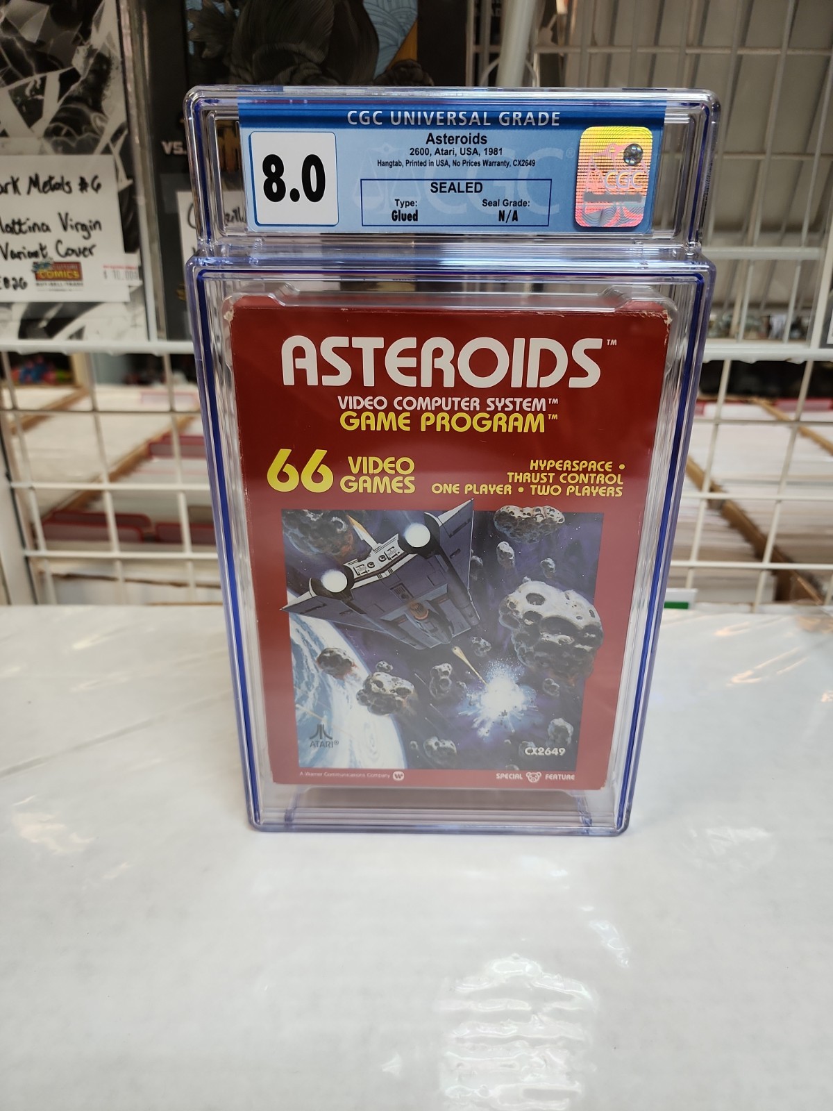 1981 Atari 2600 Asteroids CGC 8.0 Hangtab Version