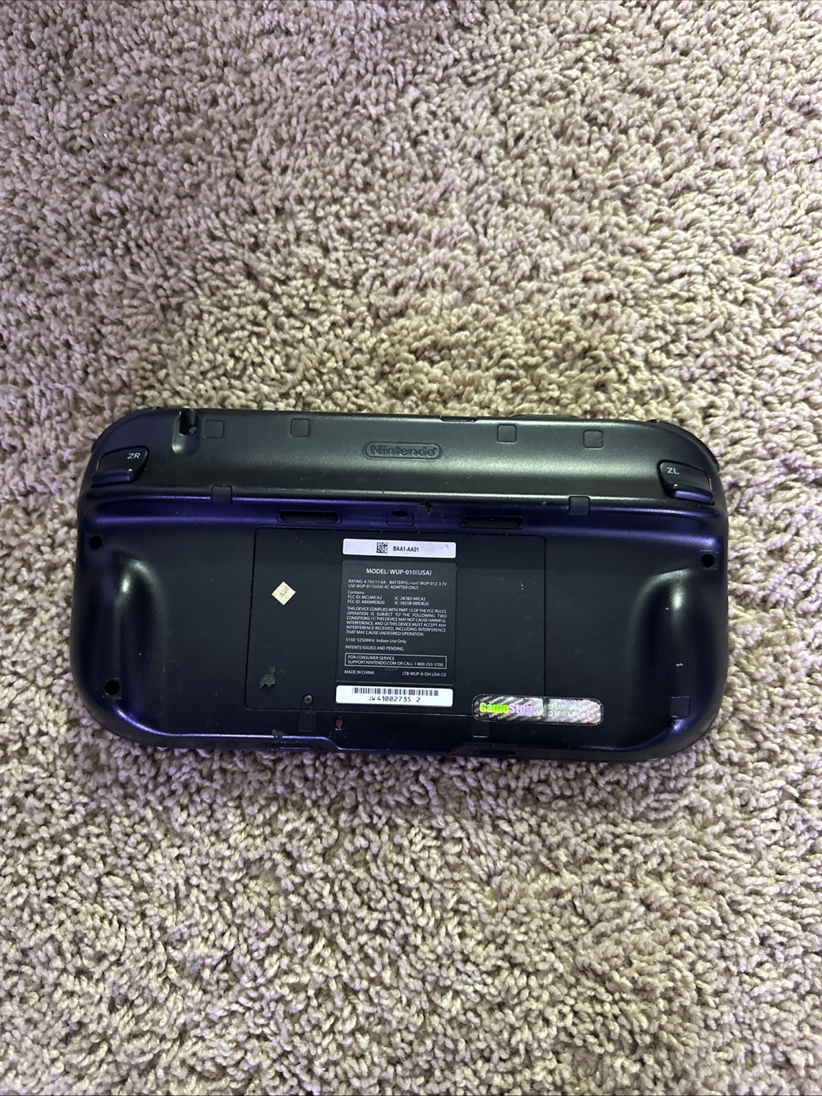 Nintendo Wii U Black Gamepad Console Pad Controller