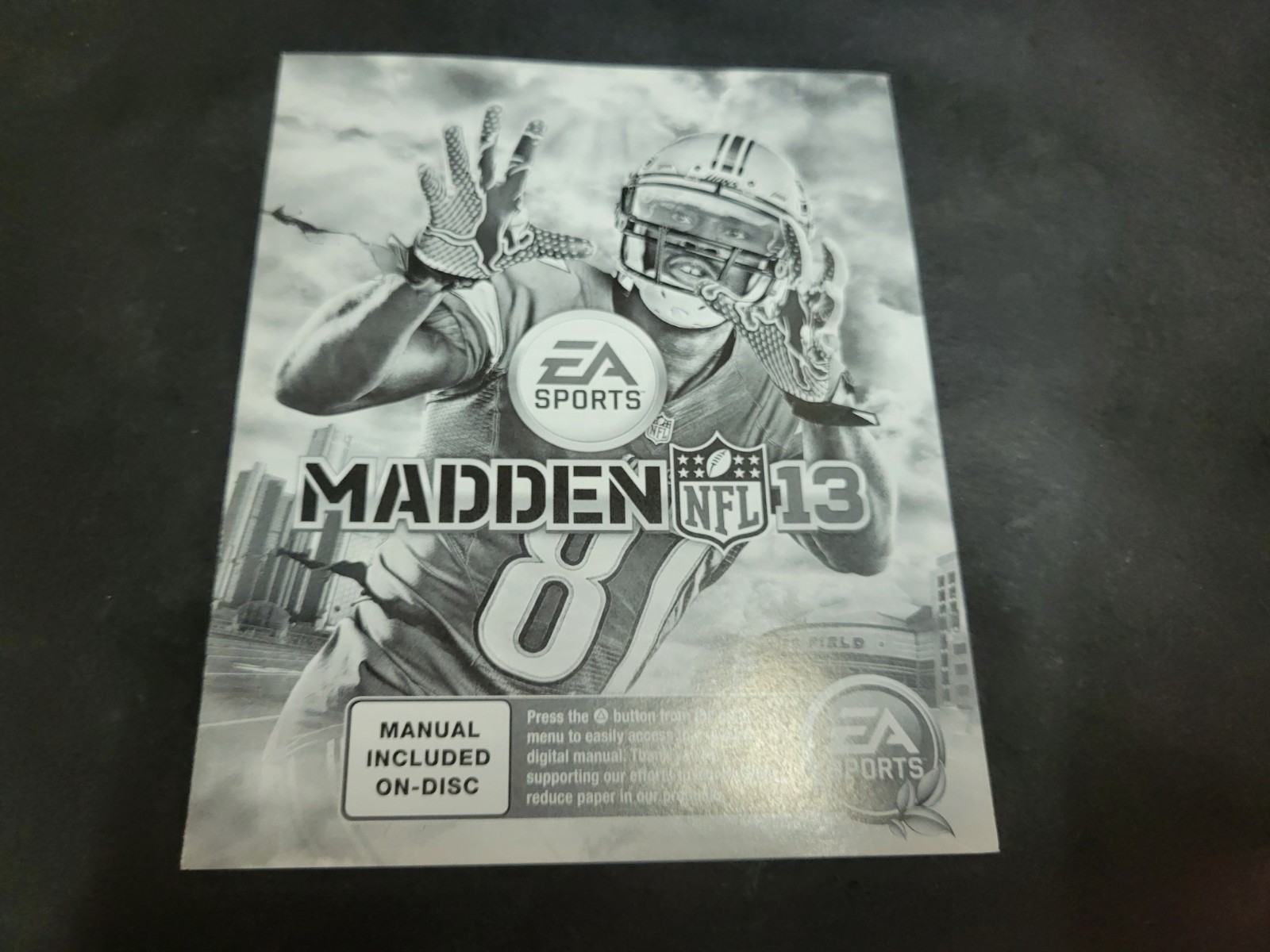Madden 13 NFL Football 2013 Playstation 3 PS3 Instruction Manual Only
