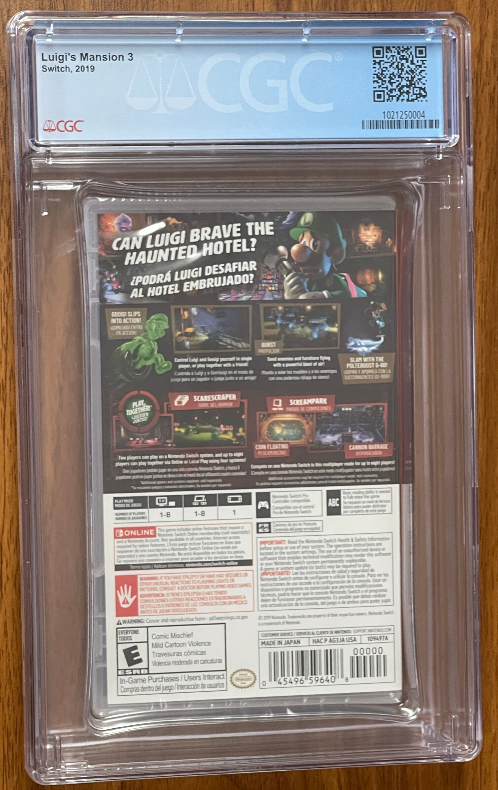 2019 Switch Luigi LUIGI’S MANSION 3 HD 1st Print CGC Graded 9.9 Y-Fold Seal A++