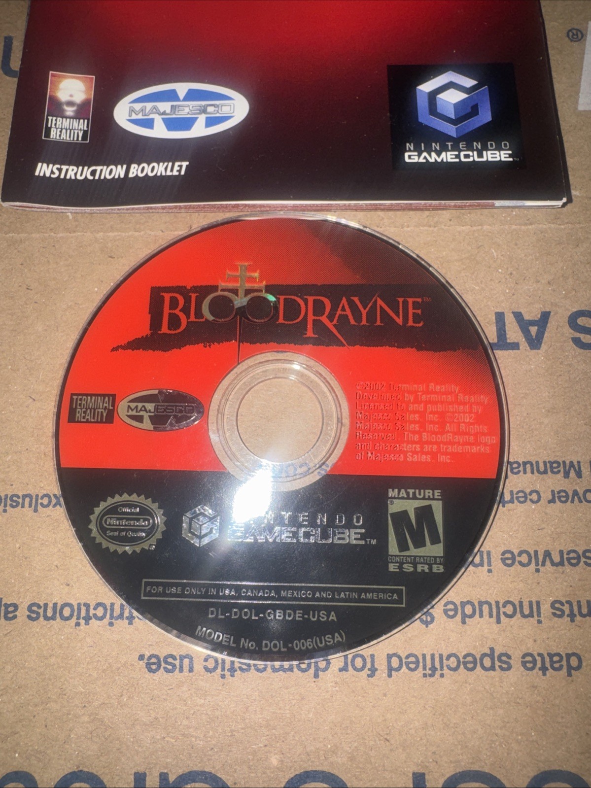 BloodRayne Nintendo GameCube 2002 w/ Manual Game