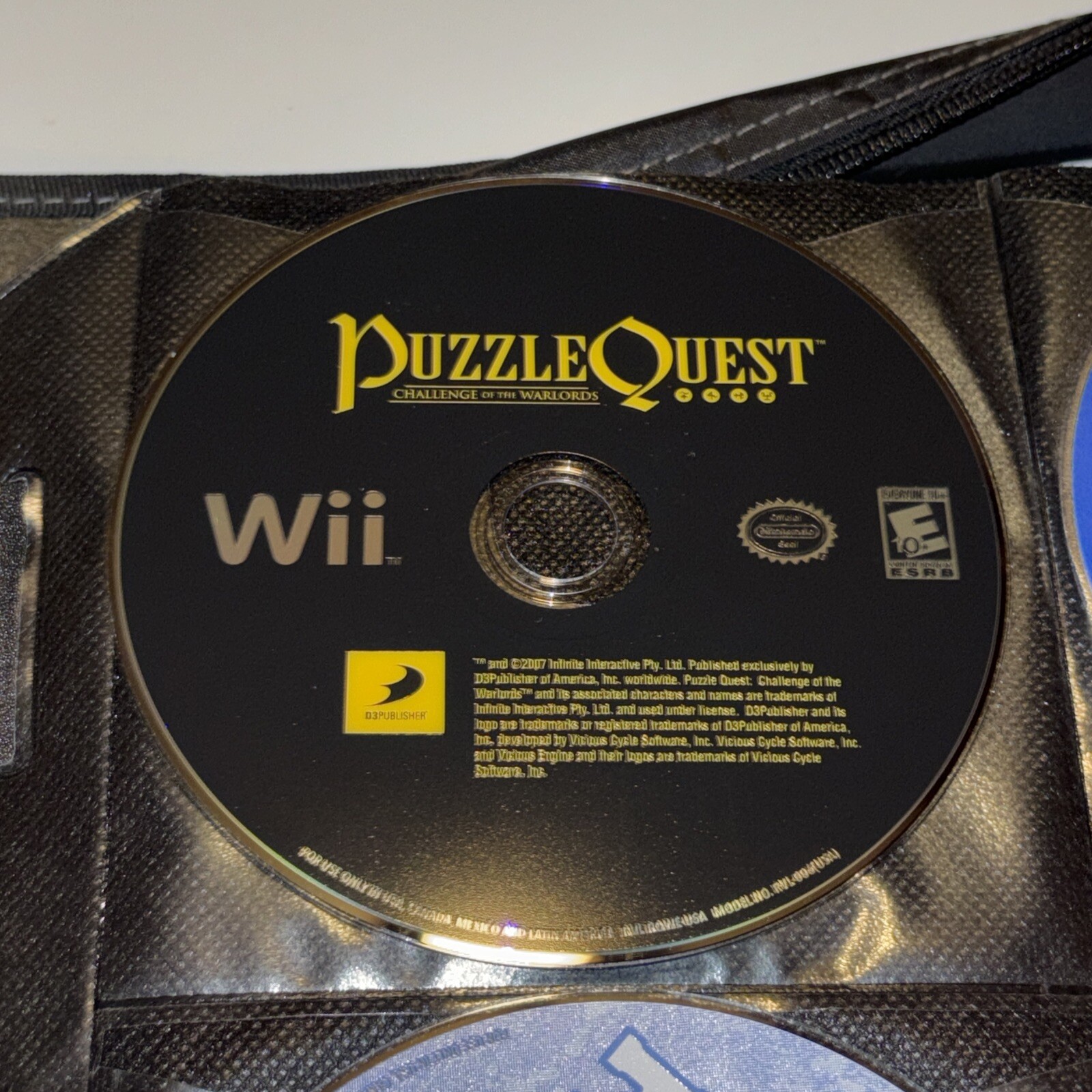Puzzle Quest: Challenge of the Warlords (Nintendo Wii, 2007) Tested Disc Only