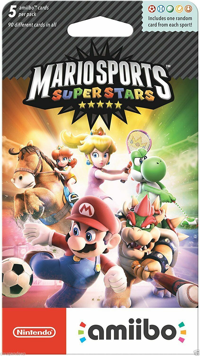 Lot of 12 Mario Sports Superstars Amiibo Card Packs (5 Cards per Pack) USA Ver.