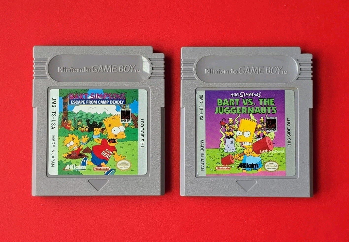 Game Boy Simpsons Bart vs the Juggernauts Camp Deadly Nintendo Original 2 Games
