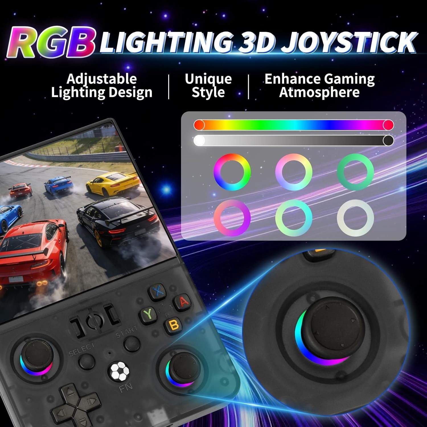 R36MAX Ⅱ Game Console – 4.5″ High-Def Screen, 18,000+ Classic Games in Black