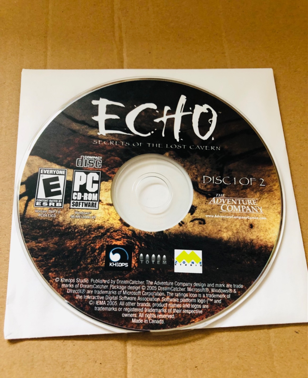 Echo: Secrets Of The Lost Cavern PC by The Adventure Company 2 CD ROM