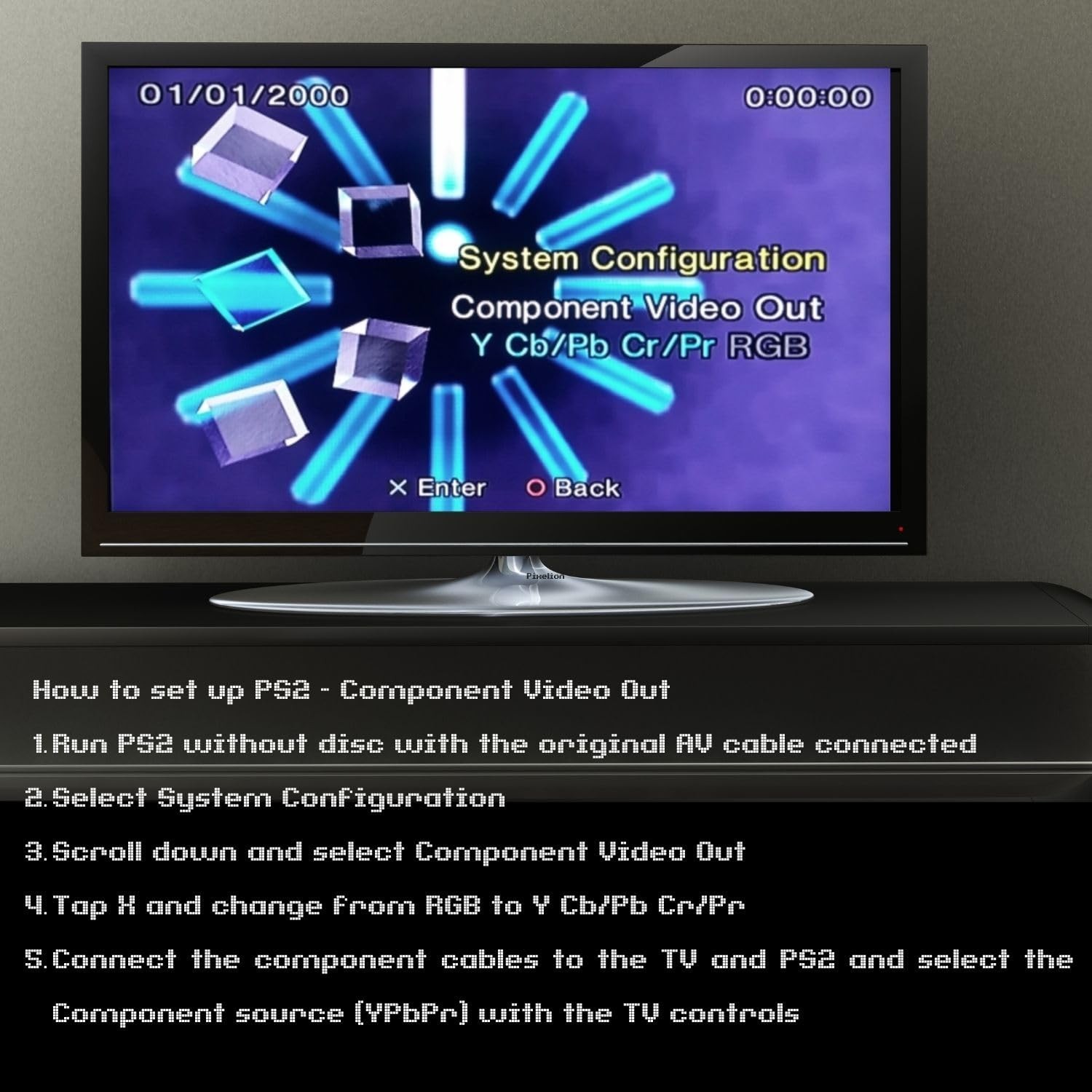 Premium YPbPr Component Video Cable RCA AV for PlayStation 2/3 – High-Quality Ga