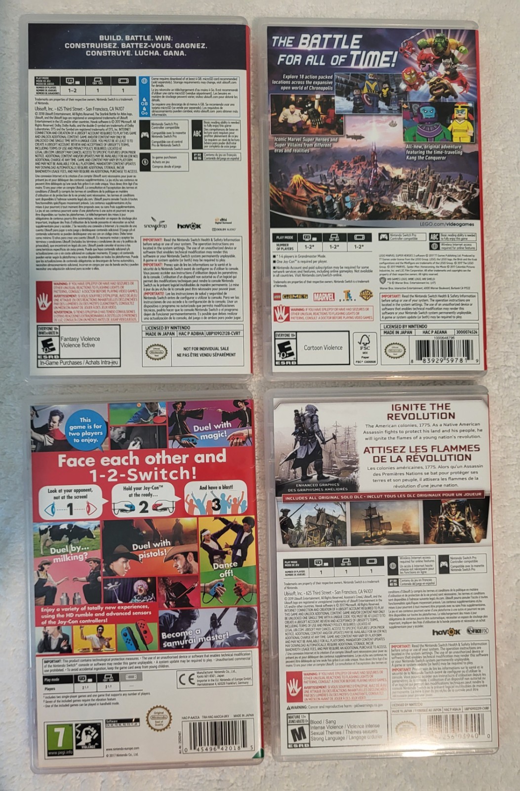 LEGO Marvel Super Heroes 2, Starlink, Assassin’s Creed III, 1-2 Nintendo Switch